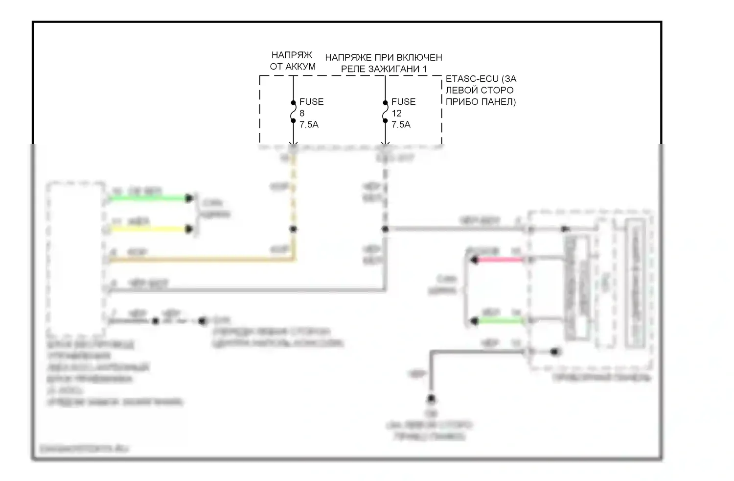 Outlander Mitsubishi II (2005-2009): Электросхема контроля давления в шинах 