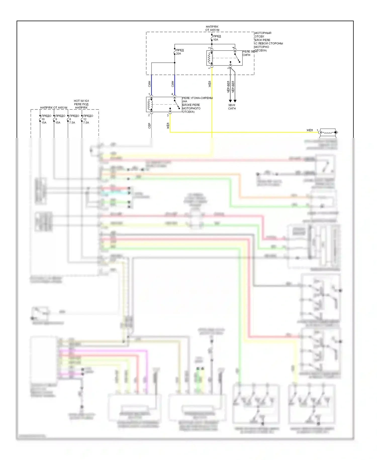 Outlander Mitsubishi II (2005-2009): Электросхема защиты от взлома 
