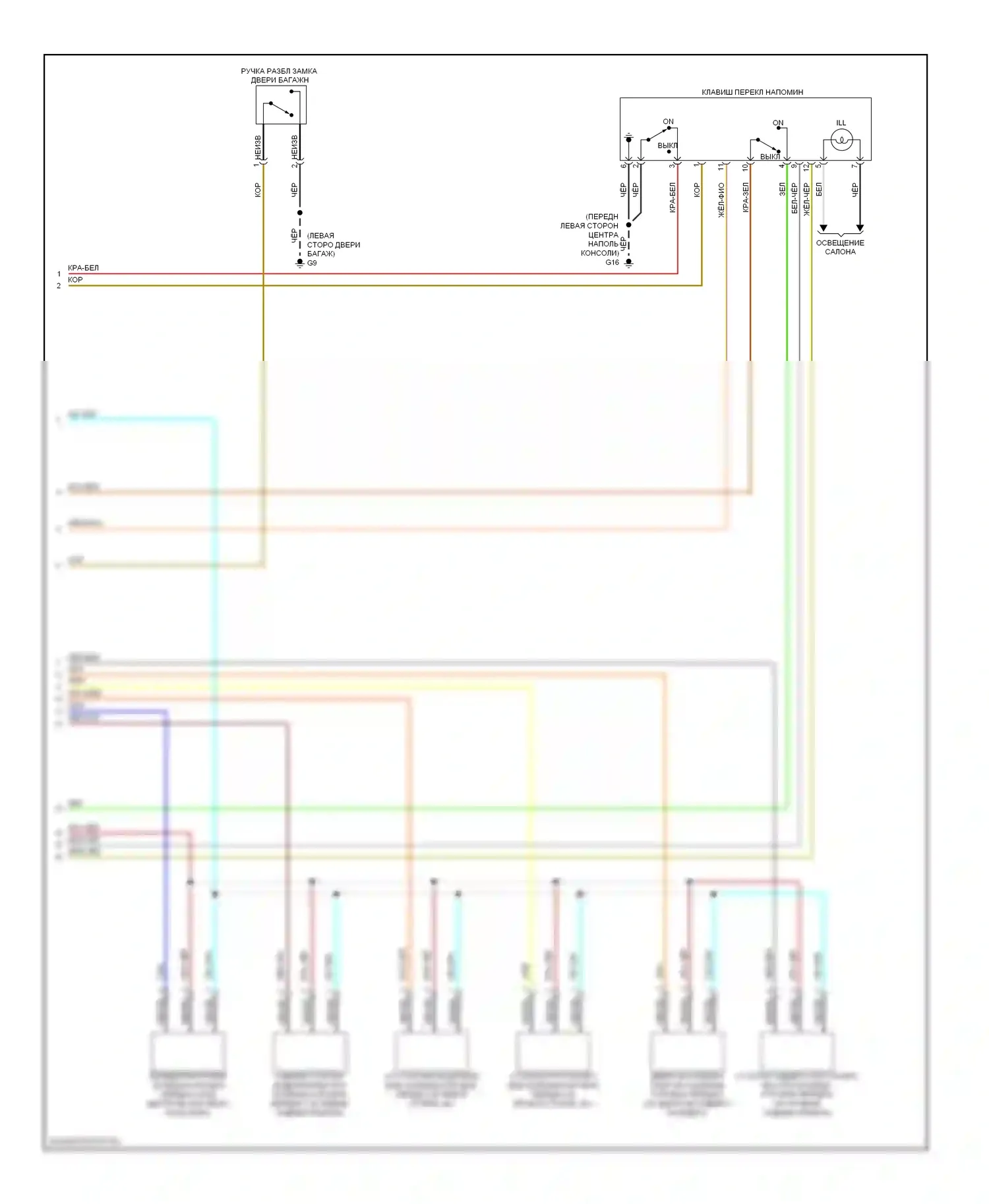 Outlander Mitsubishi II (2005-2009): Электросхема центрального замка, с бесключевым доступом (2 из 2) 