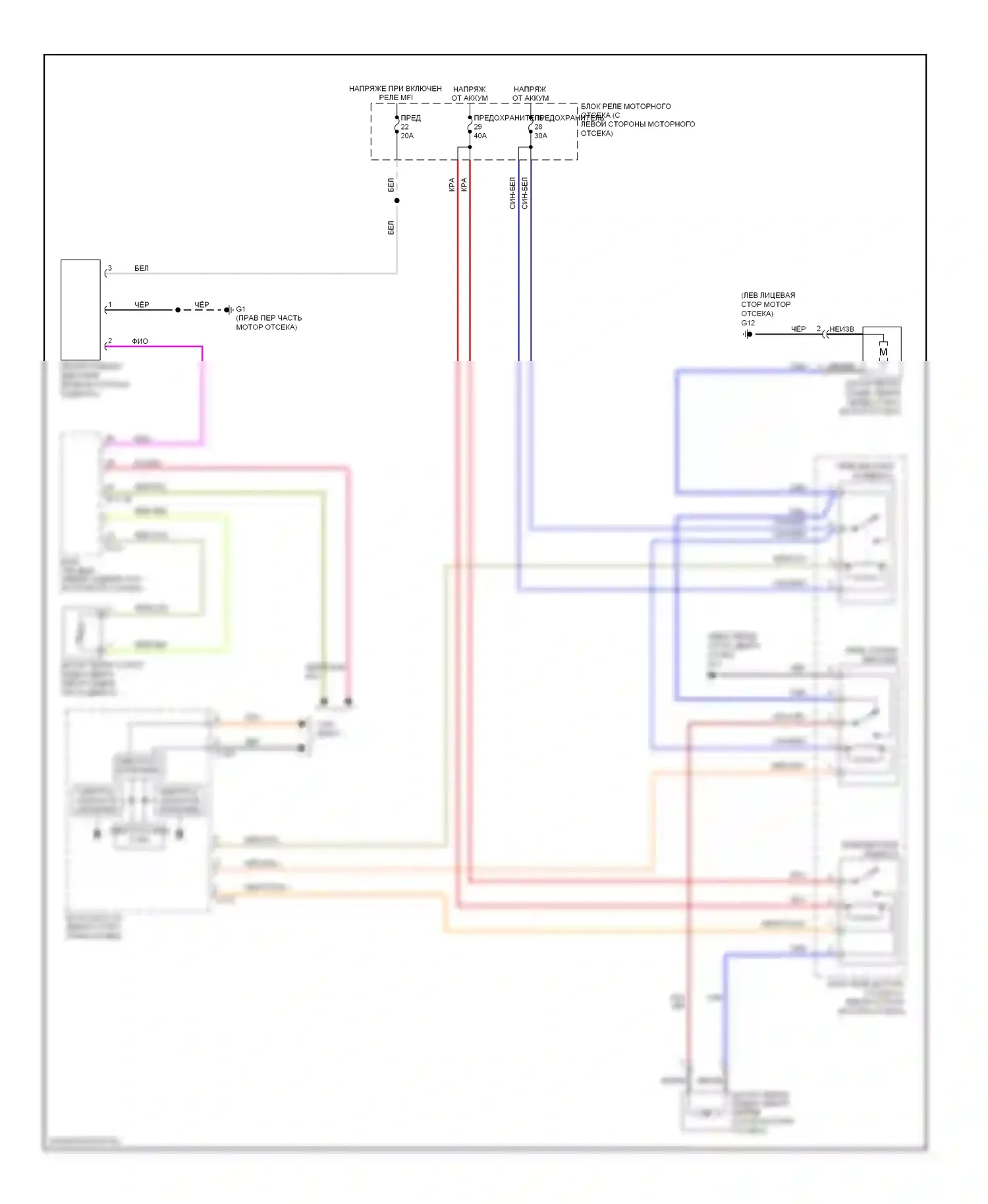 Outlander Mitsubishi II (2005-2009): Электросхема вентилятора охлаждения 