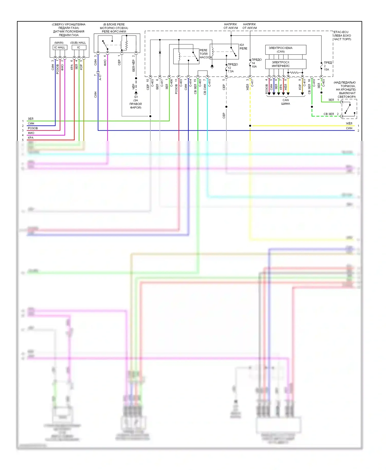 Outlander Mitsubishi III рестайлинг (2014-2015): Электросхема двигателя 2.0l (2 из 4) 
