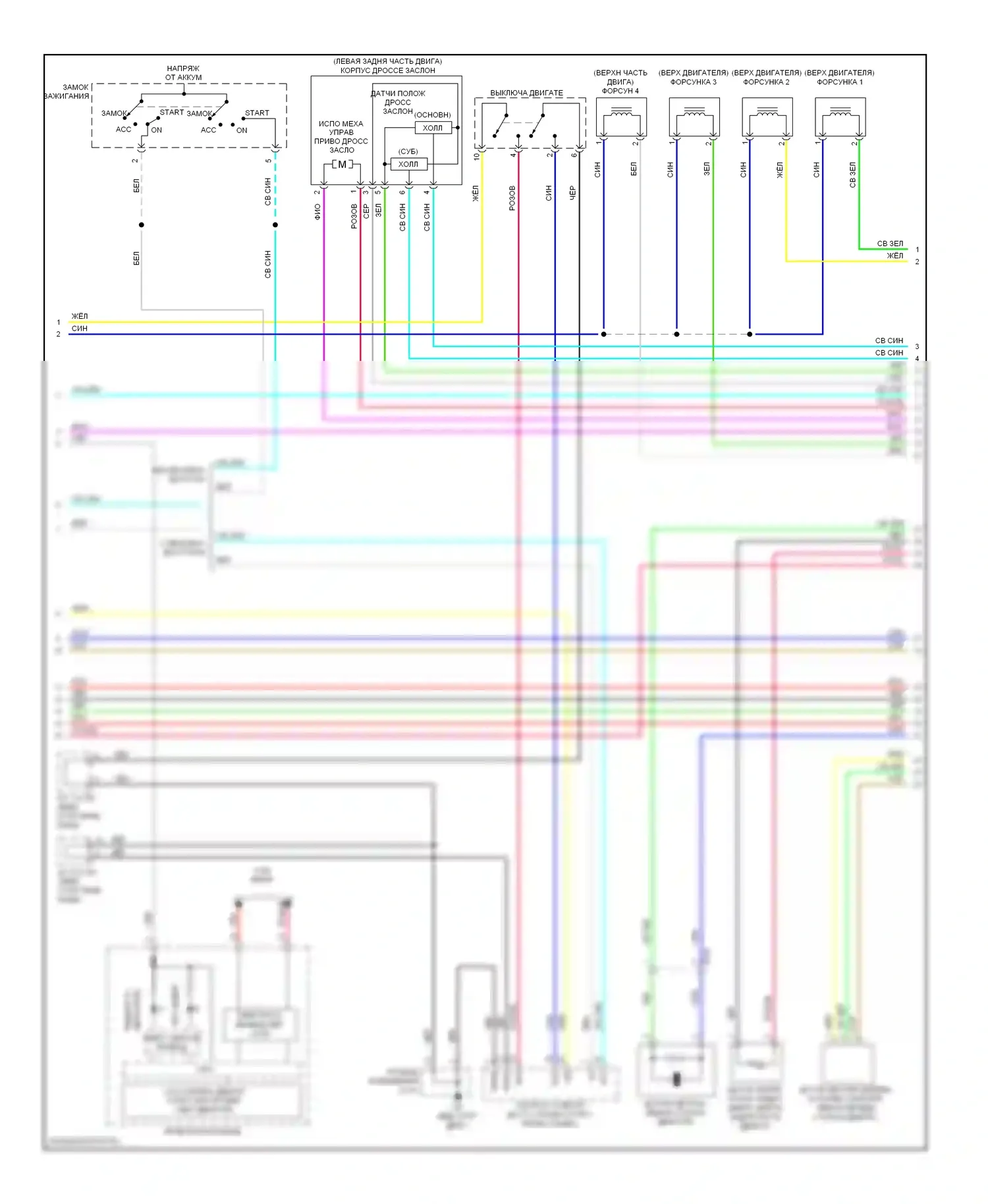 Outlander Mitsubishi III рестайлинг (2014-2015): Электросхема двигателя 2.0l (3 из 4) 