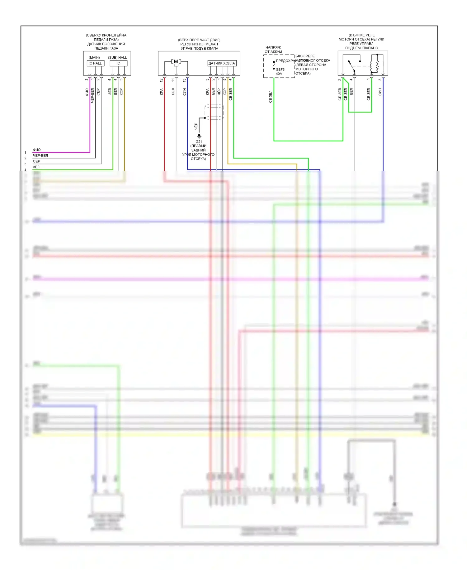 Outlander Mitsubishi III рестайлинг (2014-2015): Электросхема двигателя 2.4л (2 из 5) 