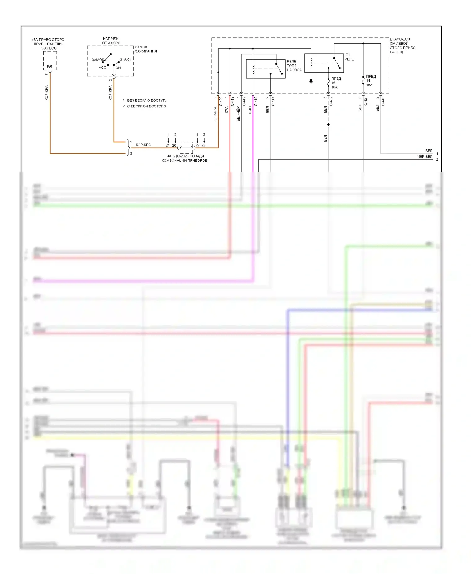 Outlander Mitsubishi III рестайлинг (2014-2015): Электросхема двигателя 2.4л (3 из 5) 