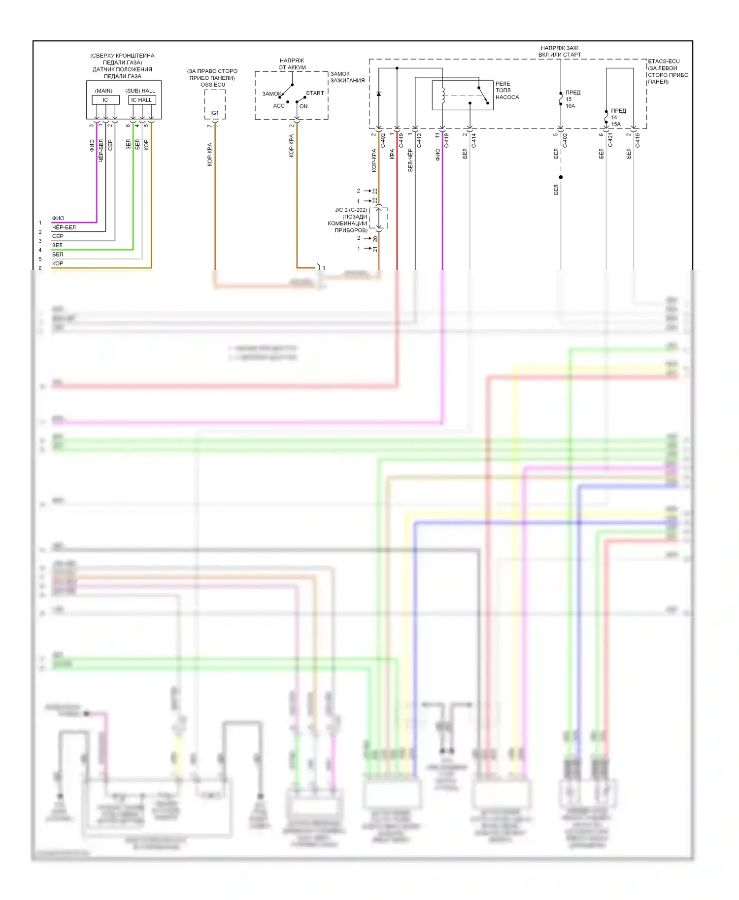 Outlander Mitsubishi III рестайлинг (2014-2015): Электросхема двигателя 3.0l (2 из 4) 