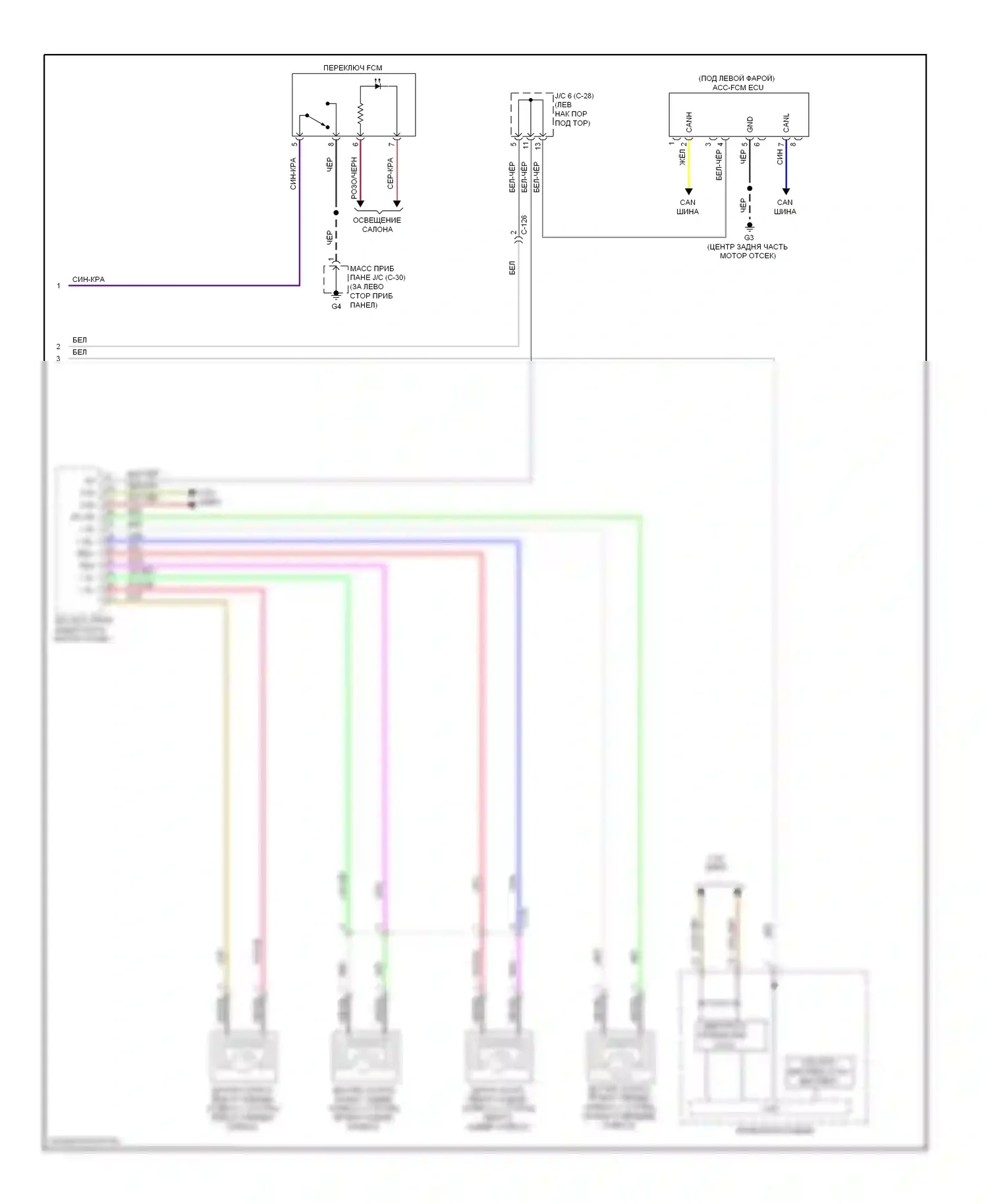 Outlander Mitsubishi III рестайлинг (2014-2015): Электросхема круиз-контроля, с адаптивным круиз-контролем (2 из 2) 