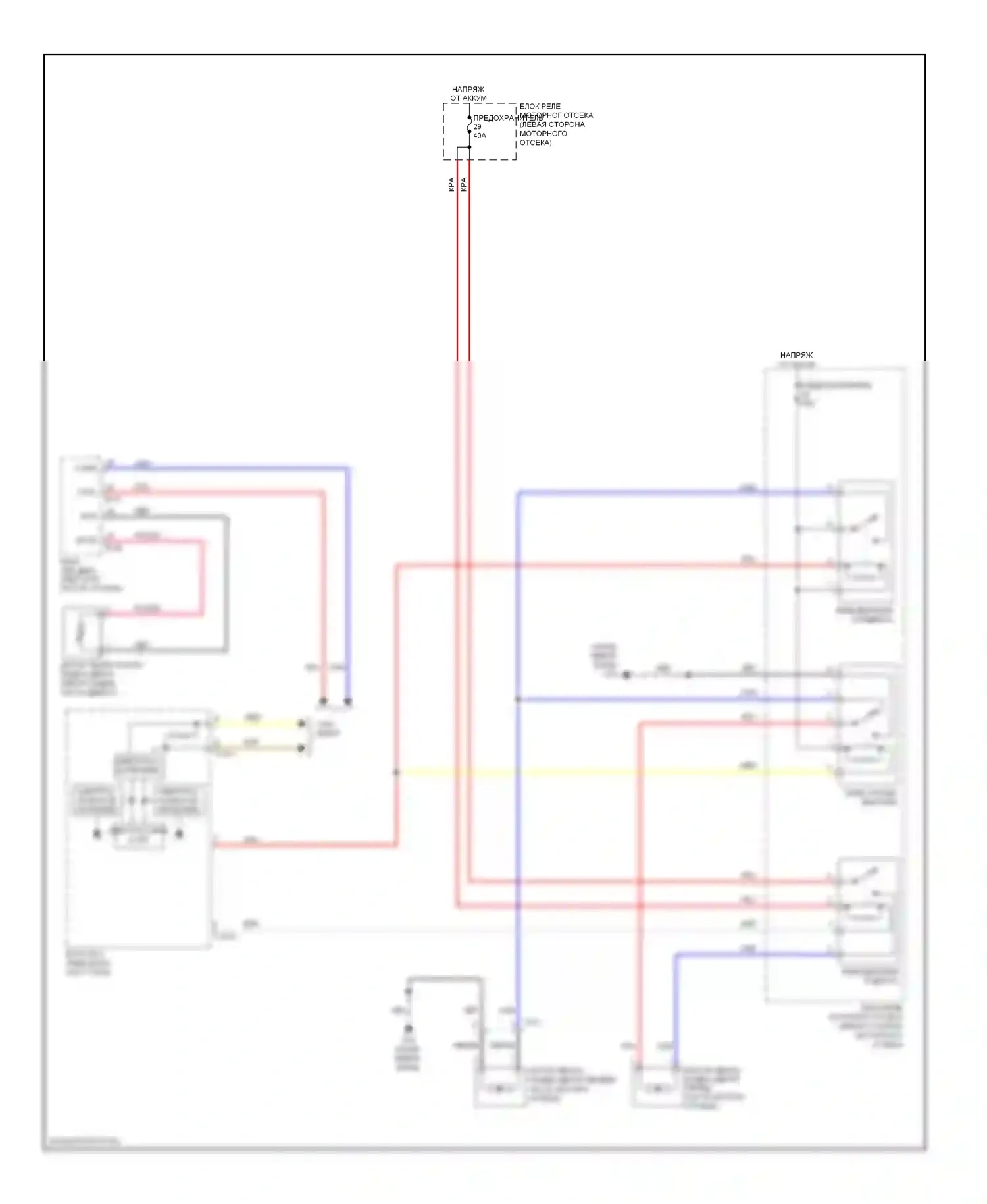 Outlander Mitsubishi III рестайлинг (2014-2015): Электросхема вентилятора охлаждения 