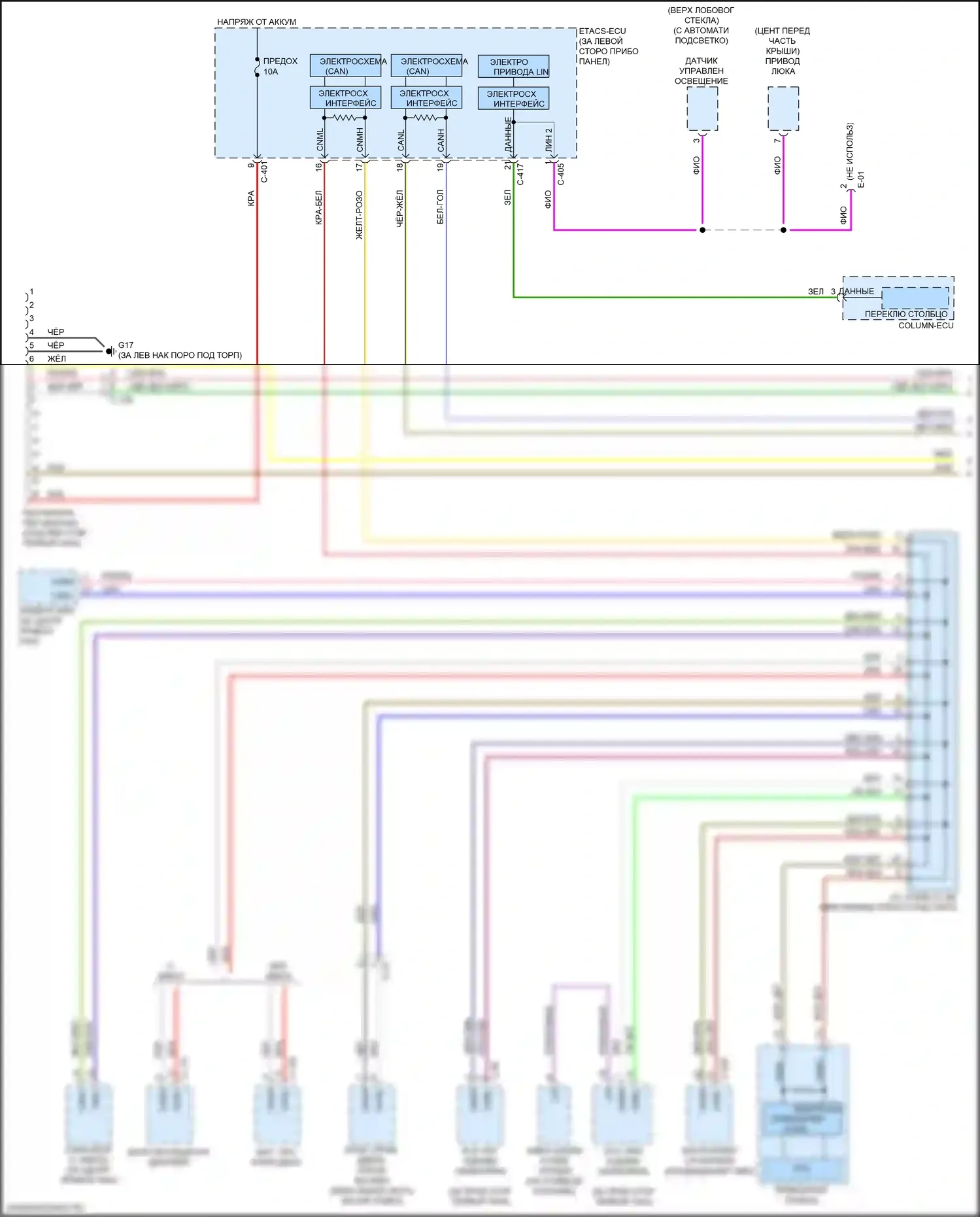 Outlander Mitsubishi III рестайлинг 2 (2015-2018): Can шина электросхема (1 из 3) 