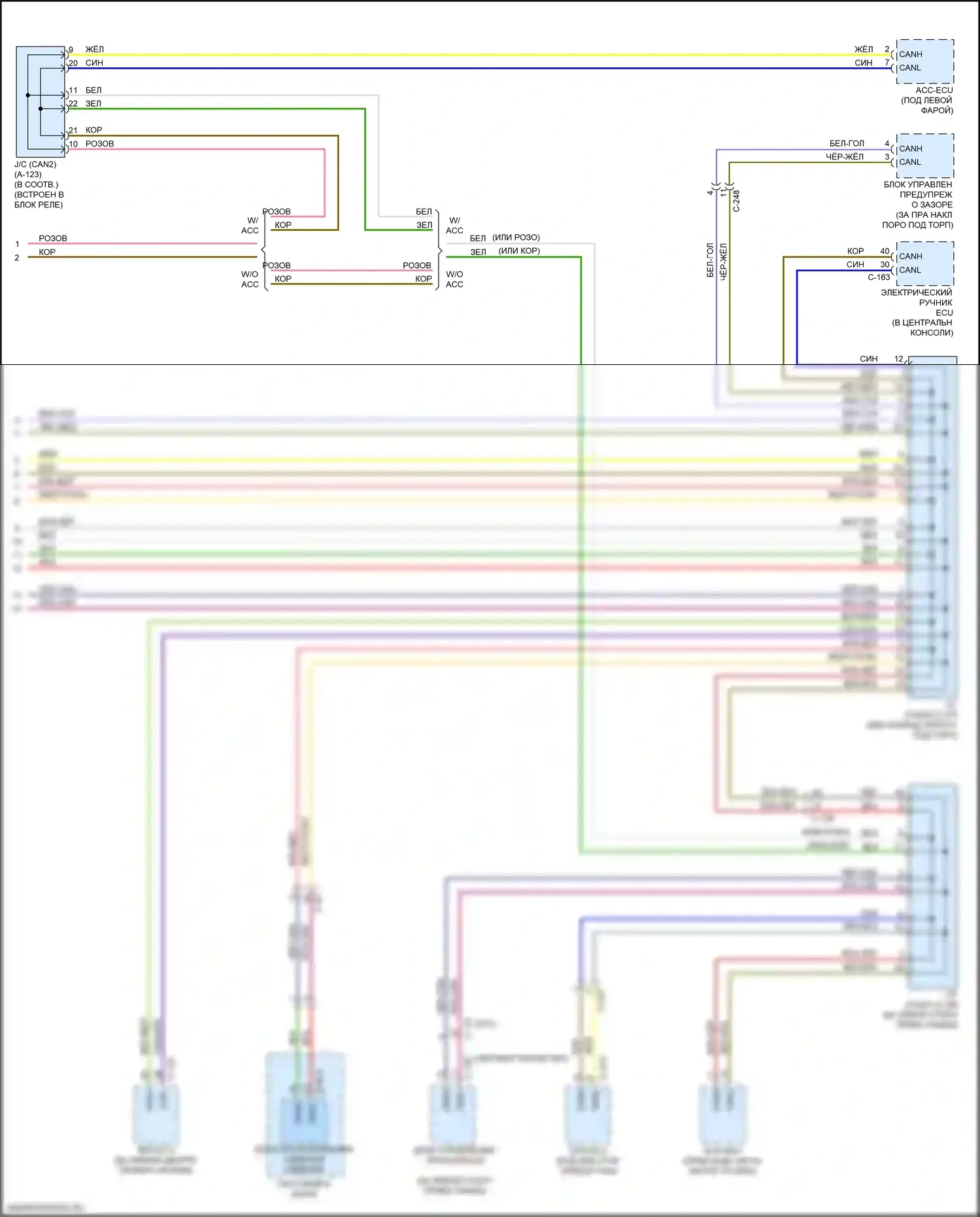 Outlander Mitsubishi III рестайлинг 2 (2015-2018): Can шина электросхема (3 из 3) 