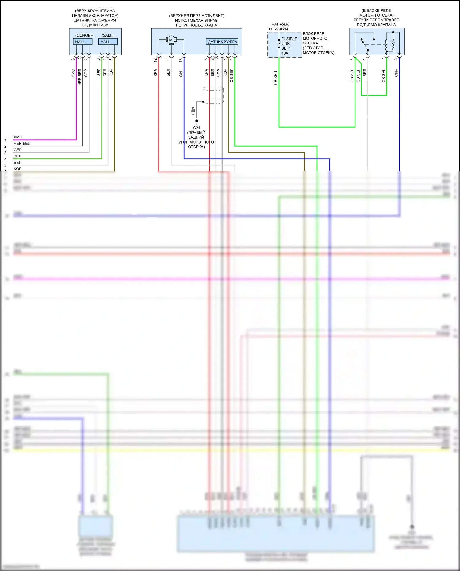 Outlander Mitsubishi III рестайлинг 2 (2015-2018): Электросхема двигателя 2.4л (2 из 5) 