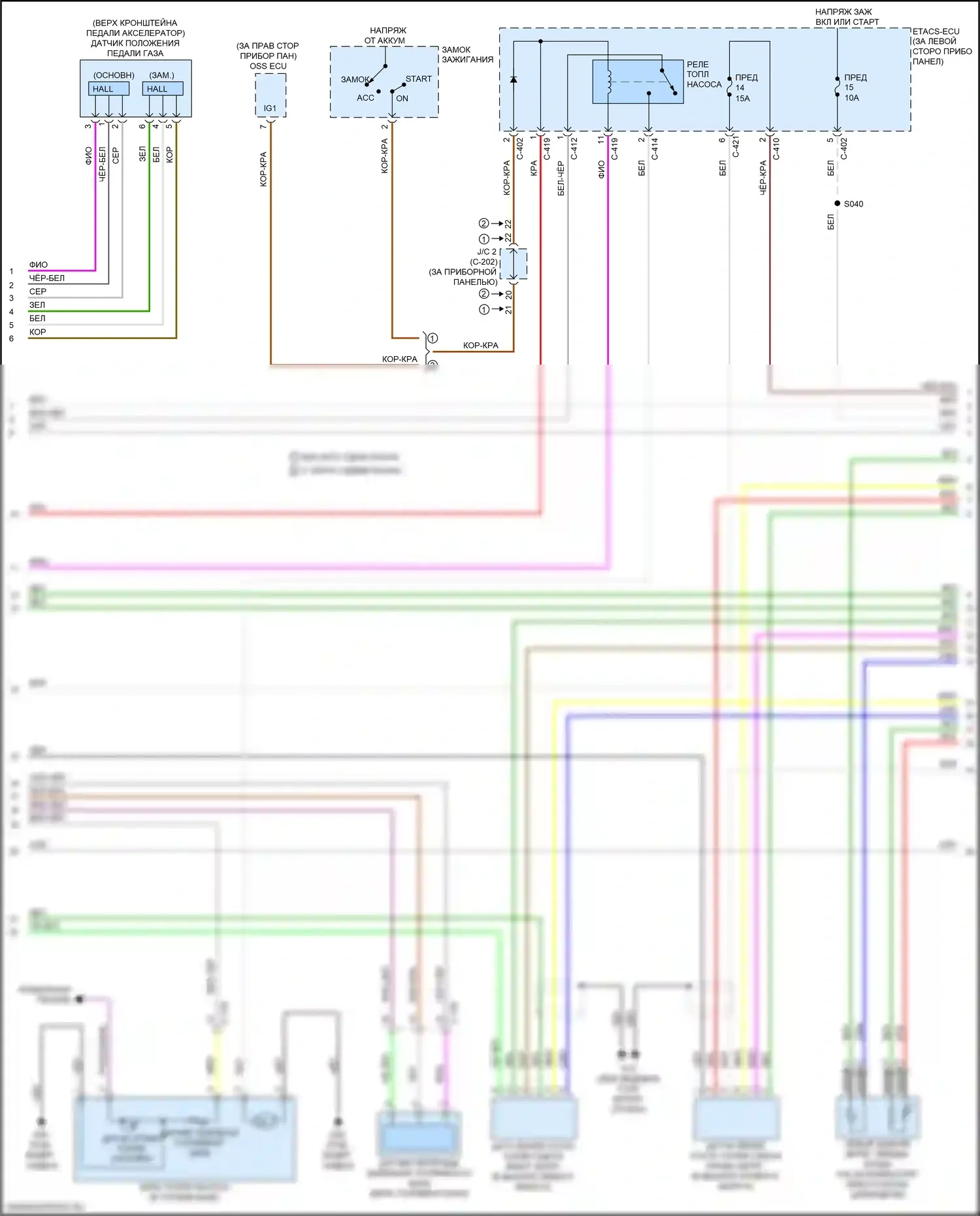 Outlander Mitsubishi III рестайлинг 2 (2015-2018): Электросхема двигателя 3.0l (2 из 4) 