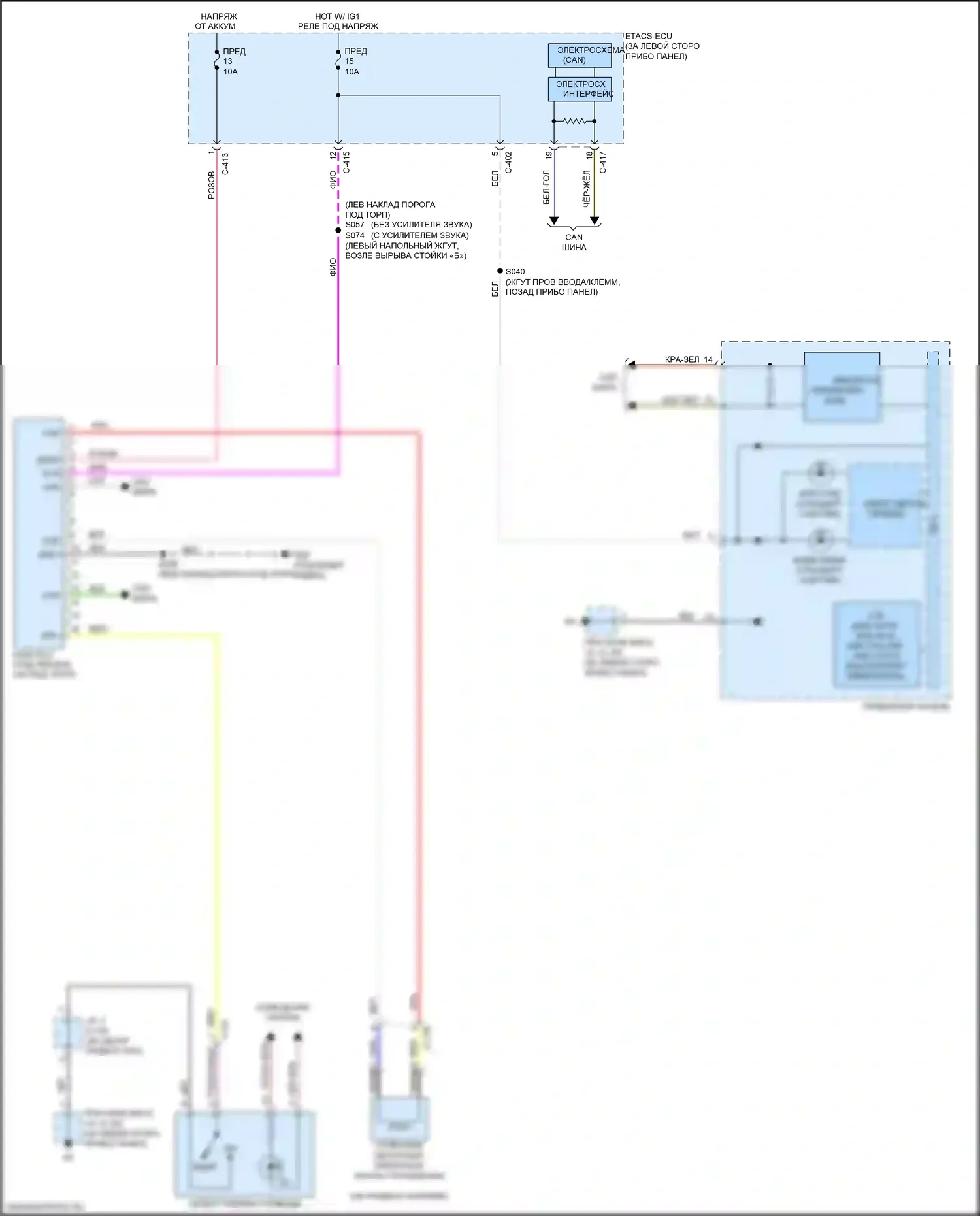 Outlander Mitsubishi III рестайлинг 2 (2015-2018): Электросхема awd 