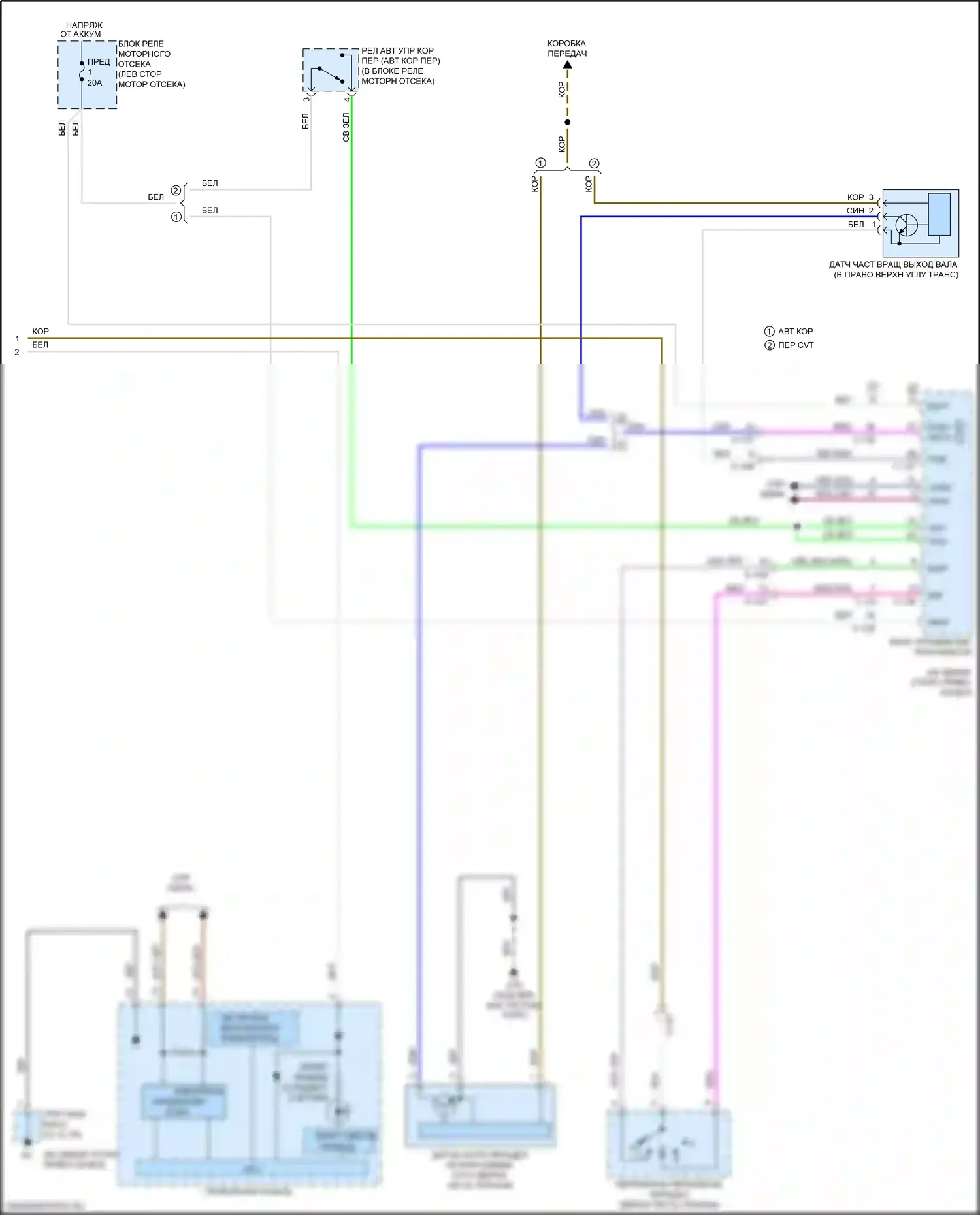 Outlander Mitsubishi III рестайлинг 2 (2015-2018): Электросхема круиз-контроля, без адаптивного круиз-контроля (2 из 2) 