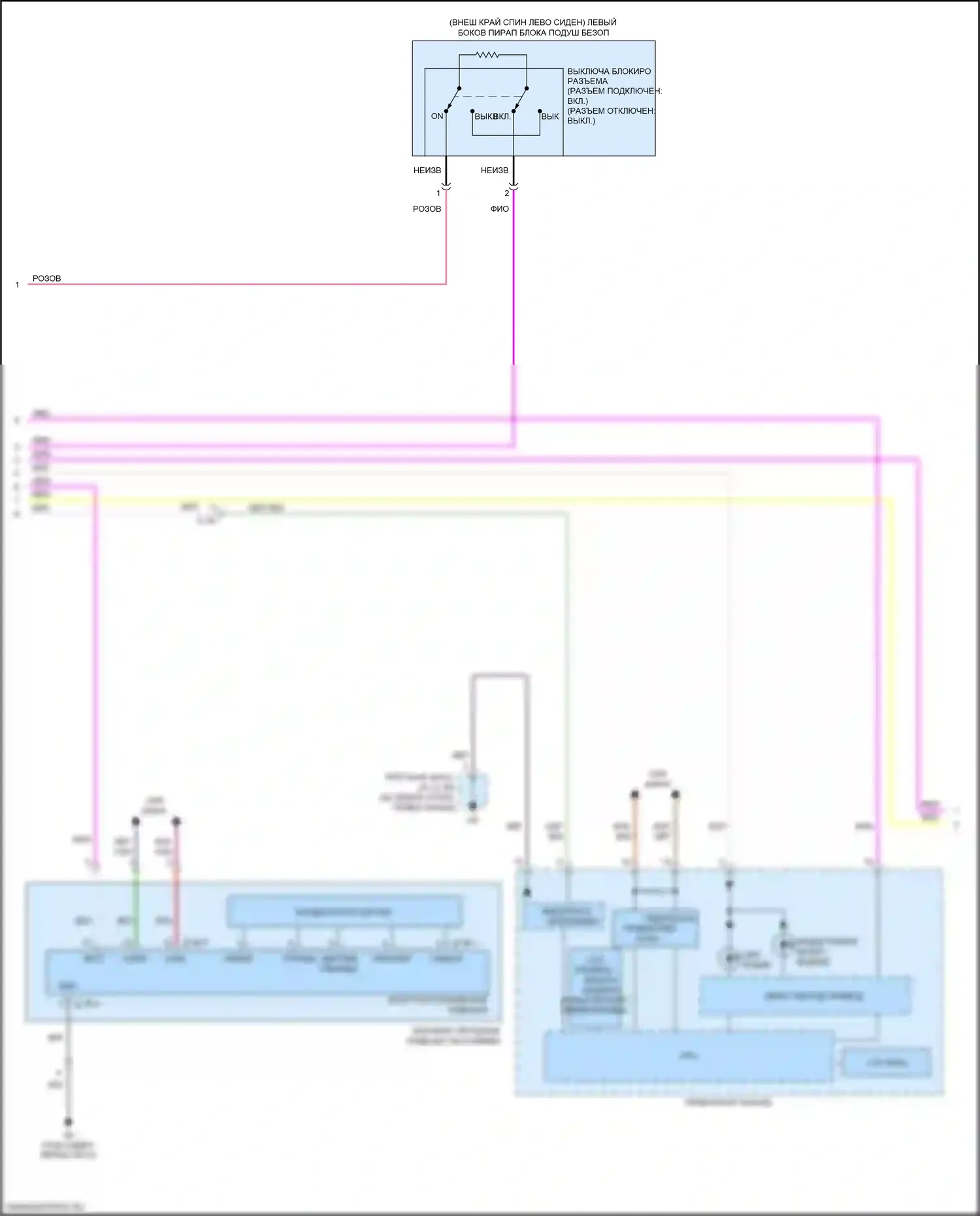 Outlander Mitsubishi III рестайлинг 2 (2015-2018): Электросхема подушек безопасности (3 из 4) 