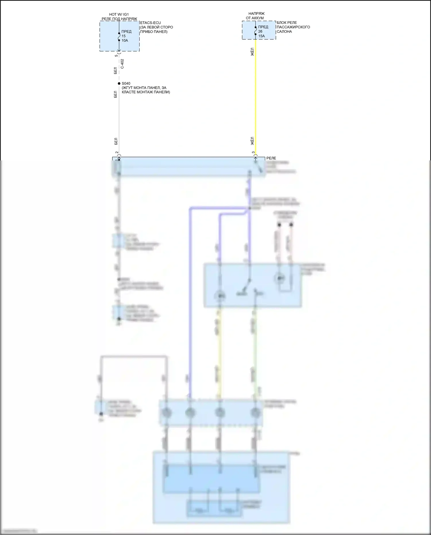 Outlander Mitsubishi III рестайлинг 2 (2015-2018): Электросхема рулевого колеса с подогревом 