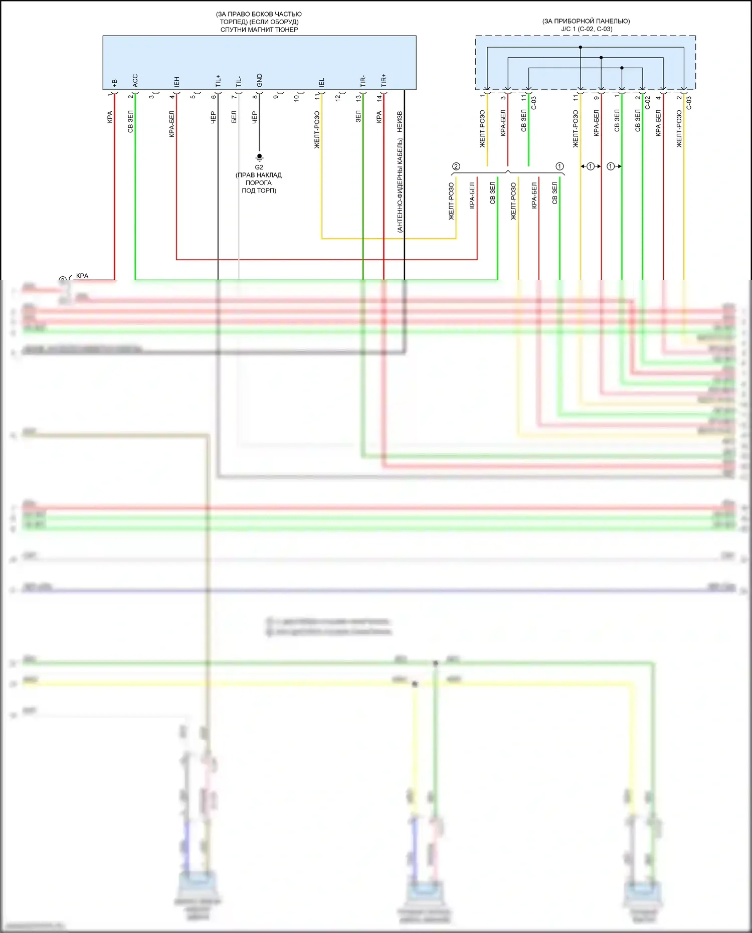 Outlander Mitsubishi III рестайлинг 2 (2015-2018): Электросхема навигации, без усилителя (2 из 4) 