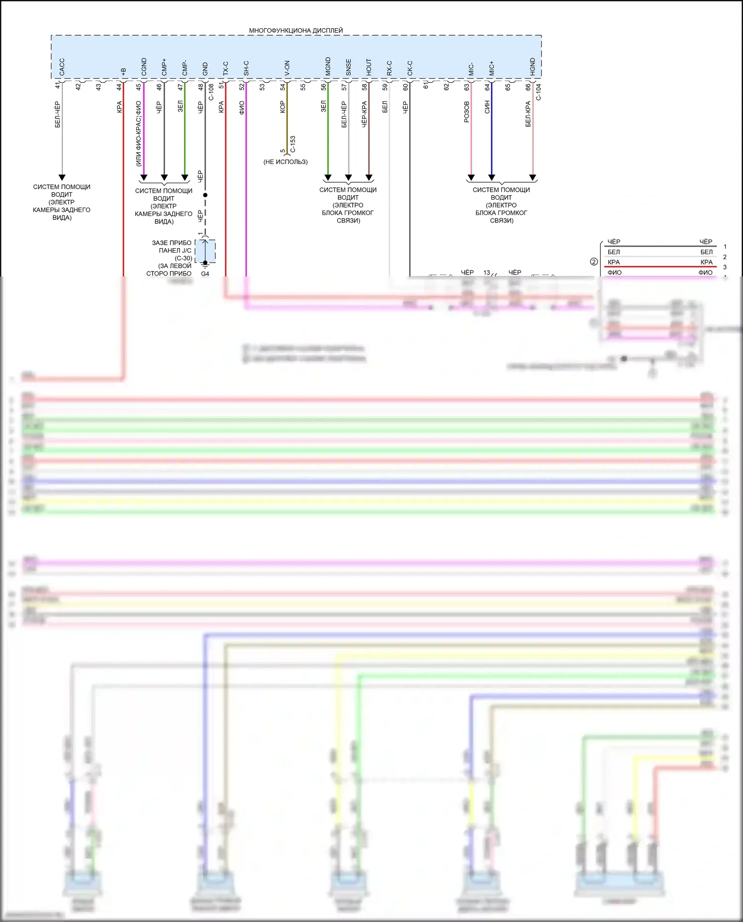 Outlander Mitsubishi III рестайлинг 2 (2015-2018): Электросхема навигации, с усилителем (3 из 4) 