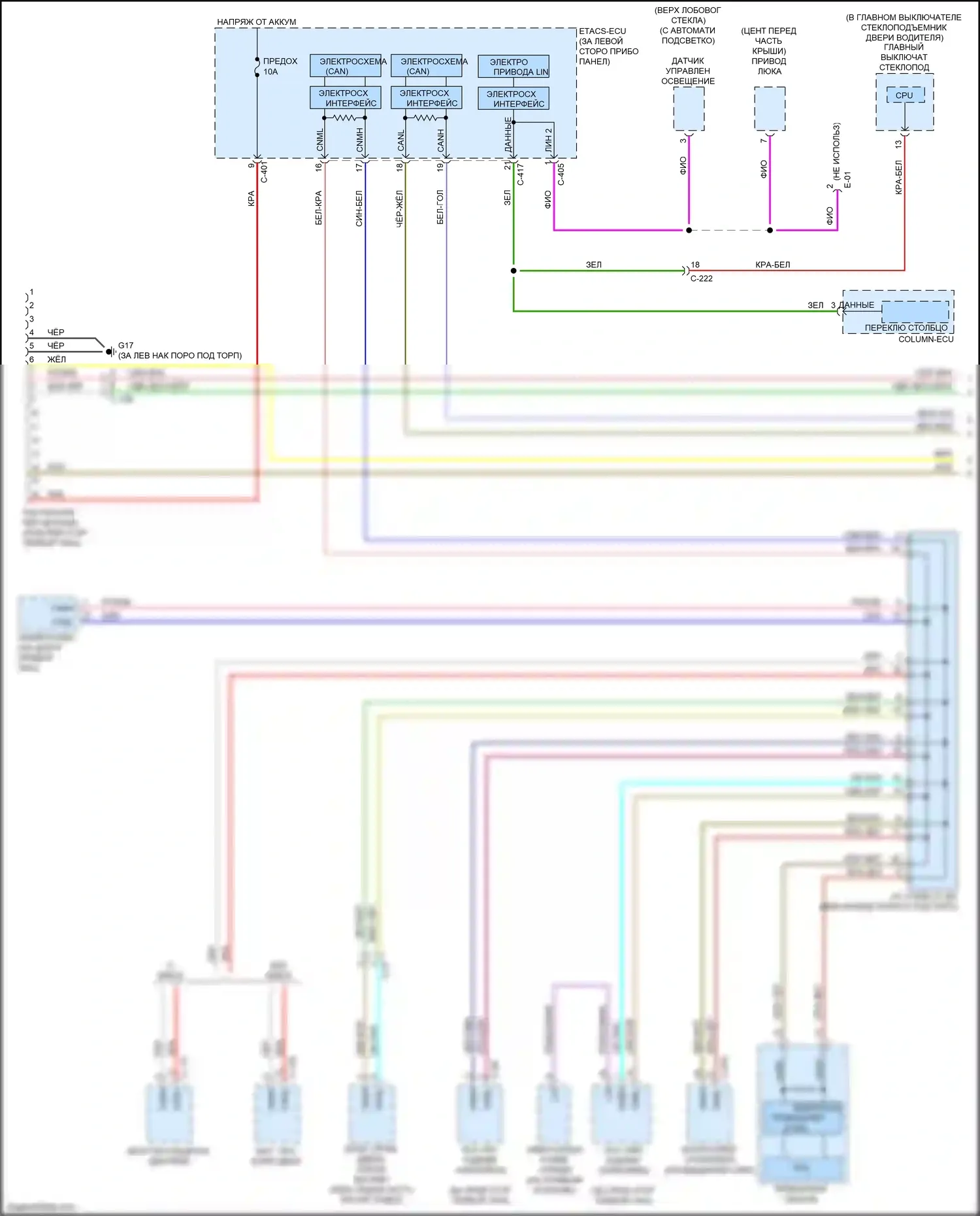 Outlander Mitsubishi III рестайлинг 3 (2018-2024): Can шина электросхема (1 из 3) 