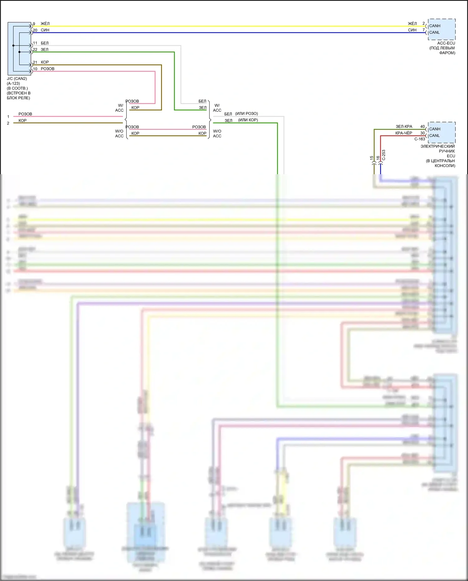 Outlander Mitsubishi III рестайлинг 3 (2018-2024): Can шина электросхема (3 из 3) 
