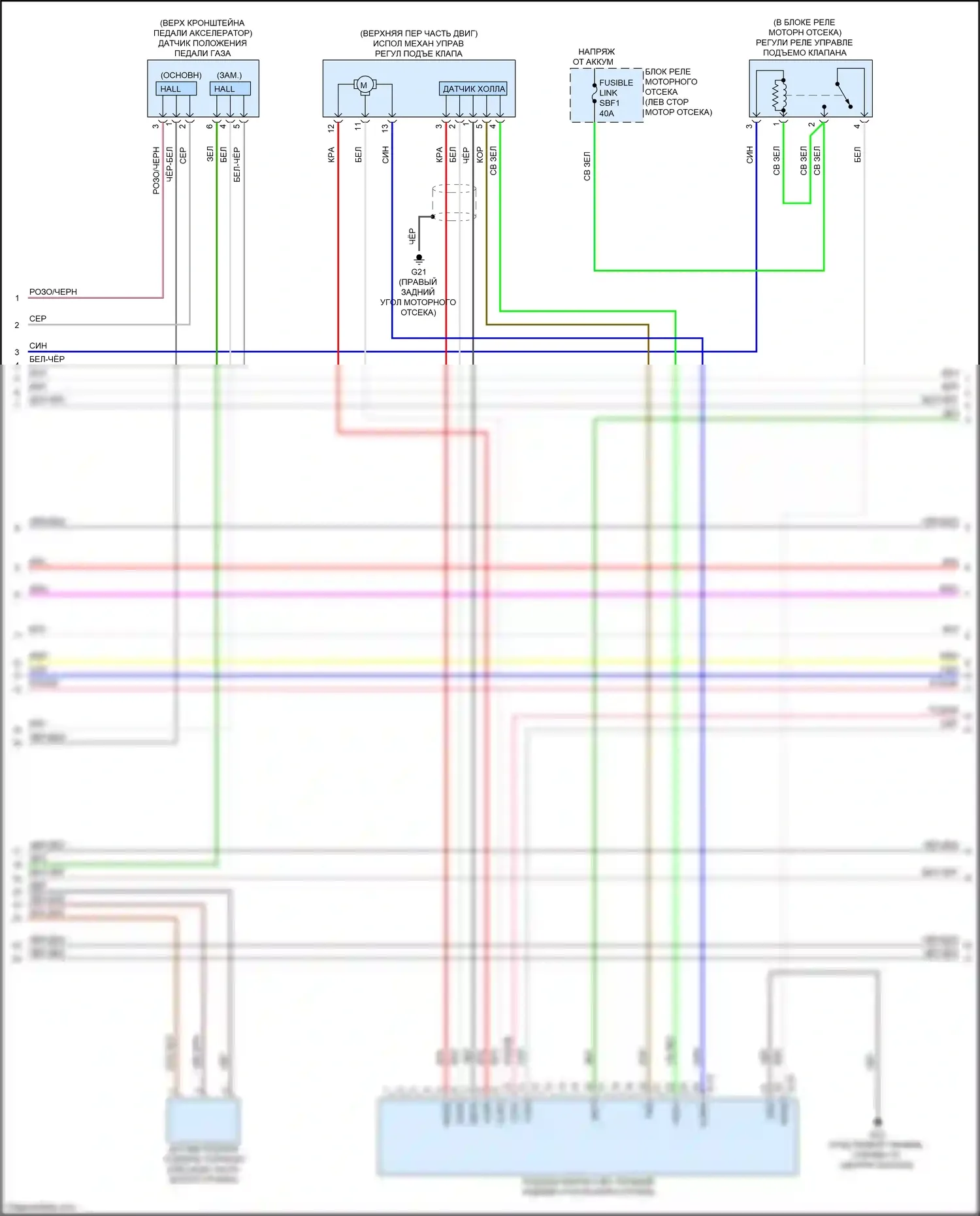 Outlander Mitsubishi III рестайлинг 3 (2018-2024): Электросхема двигателя 2.4л (2 из 5) 