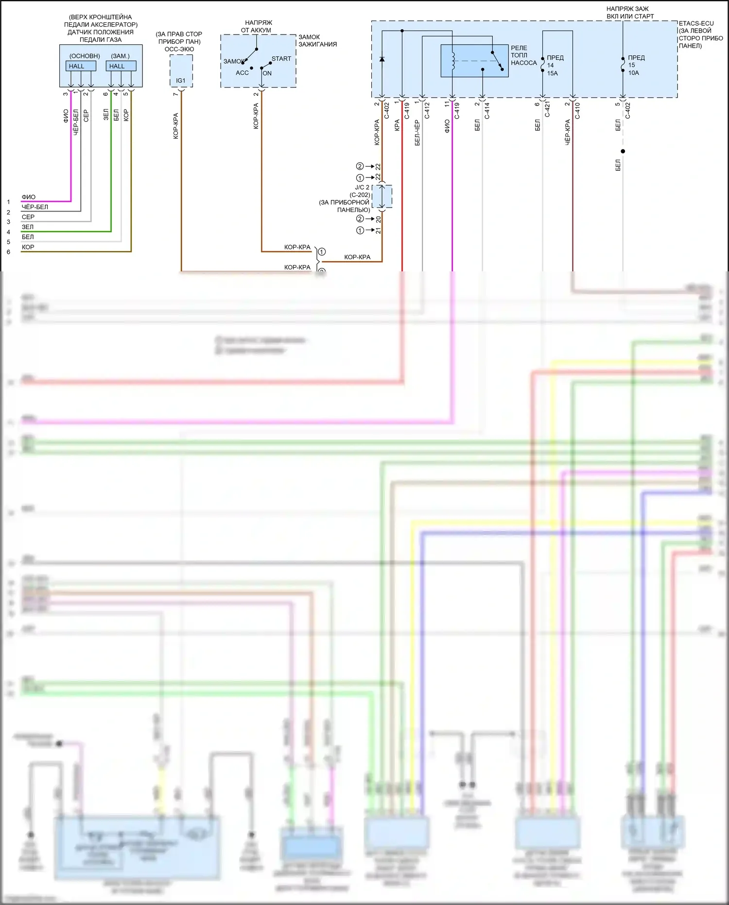 Outlander Mitsubishi III рестайлинг 3 (2018-2024): Электросхема двигателя 3.0l (2 из 4) 