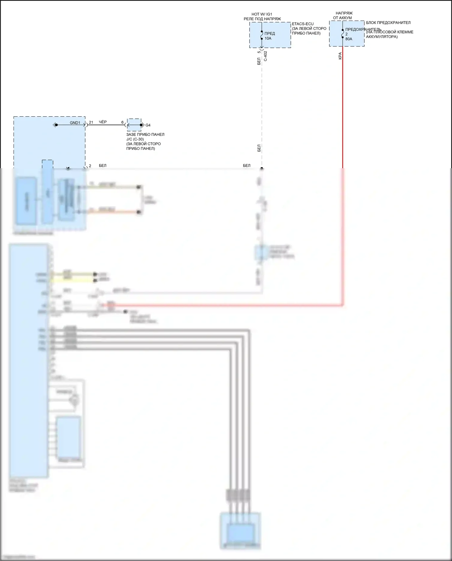 Outlander Mitsubishi III рестайлинг 3 (2018-2024): Электросхема электроусилителя руля 