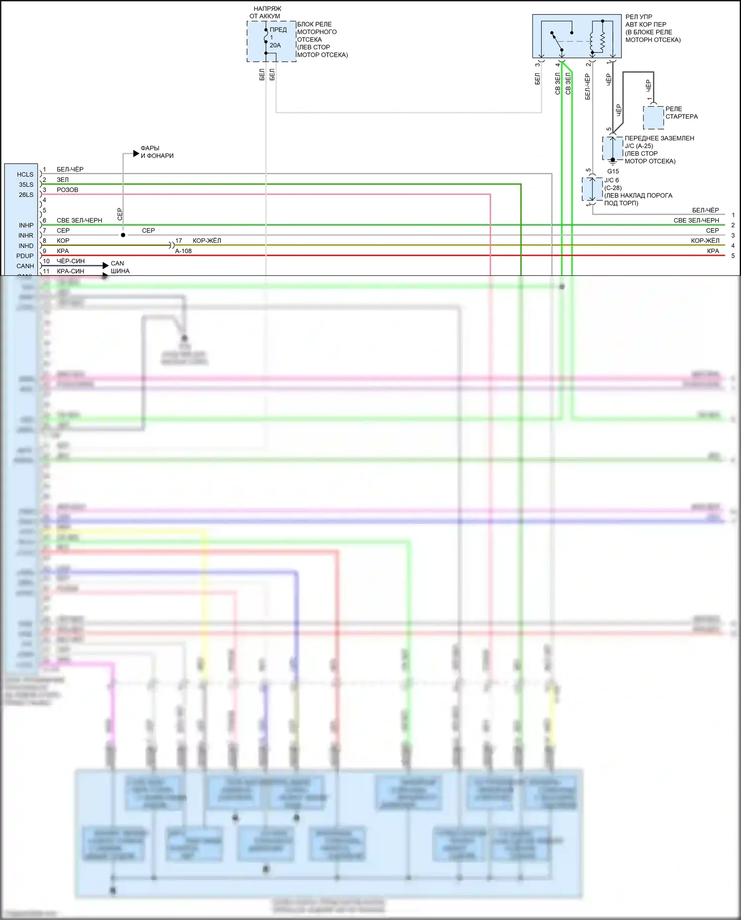 Outlander Mitsubishi III рестайлинг 3 (2018-2024): Электросхема автоматической коробки передач (1 из 2) 