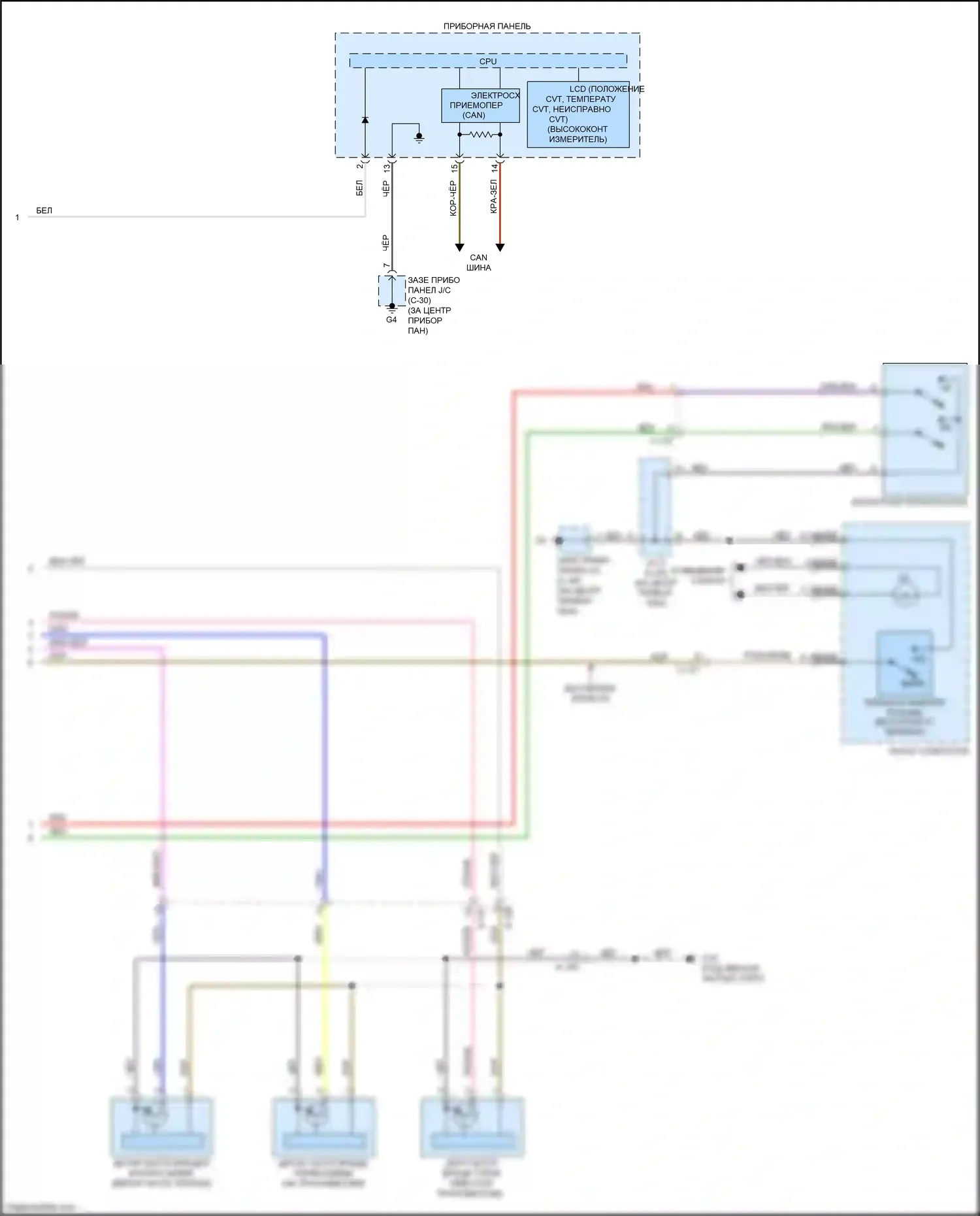Outlander Mitsubishi III рестайлинг 3 (2018-2024): Электросхема cvt (2 из 2) 