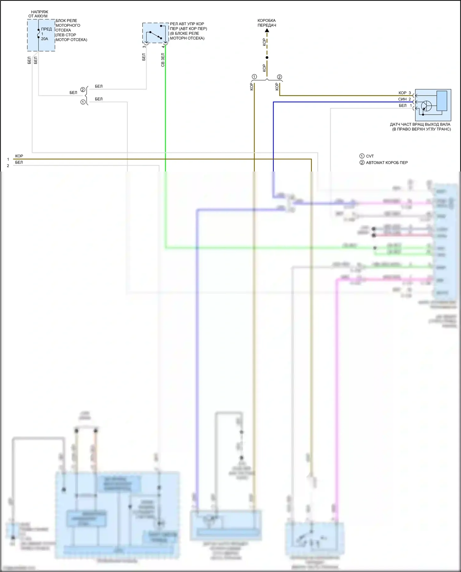 Outlander Mitsubishi III рестайлинг 3 (2018-2024): Электросхема круиз-контроля, без адаптивного круиз-контроля (2 из 2) 