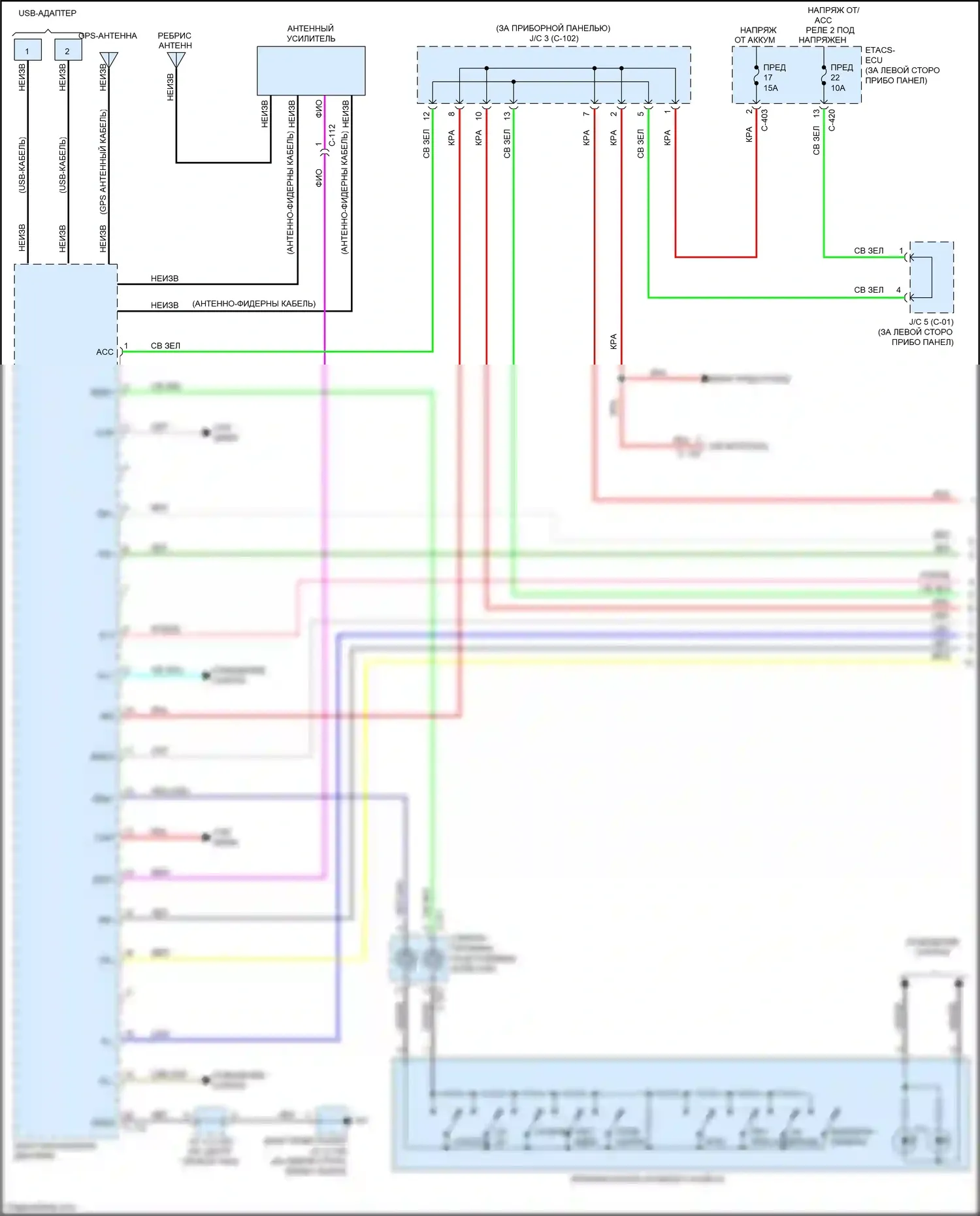 Outlander Mitsubishi III рестайлинг 3 (2018-2024): Смартфон ссылка дисплей аудио электросхема, с усилителем (1 из 4) 