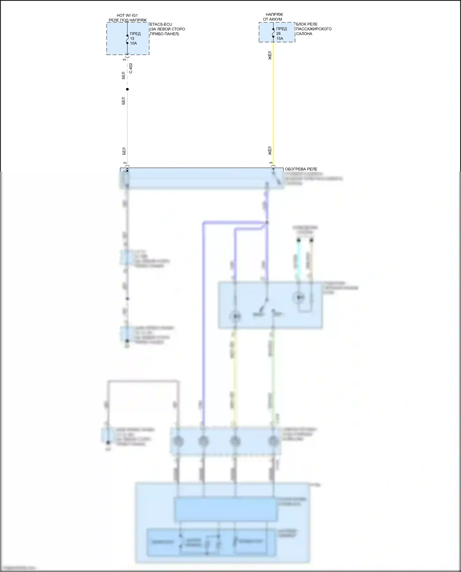 Outlander Mitsubishi III рестайлинг 3 (2018-2024): Электросхема рулевого колеса с подогревом 