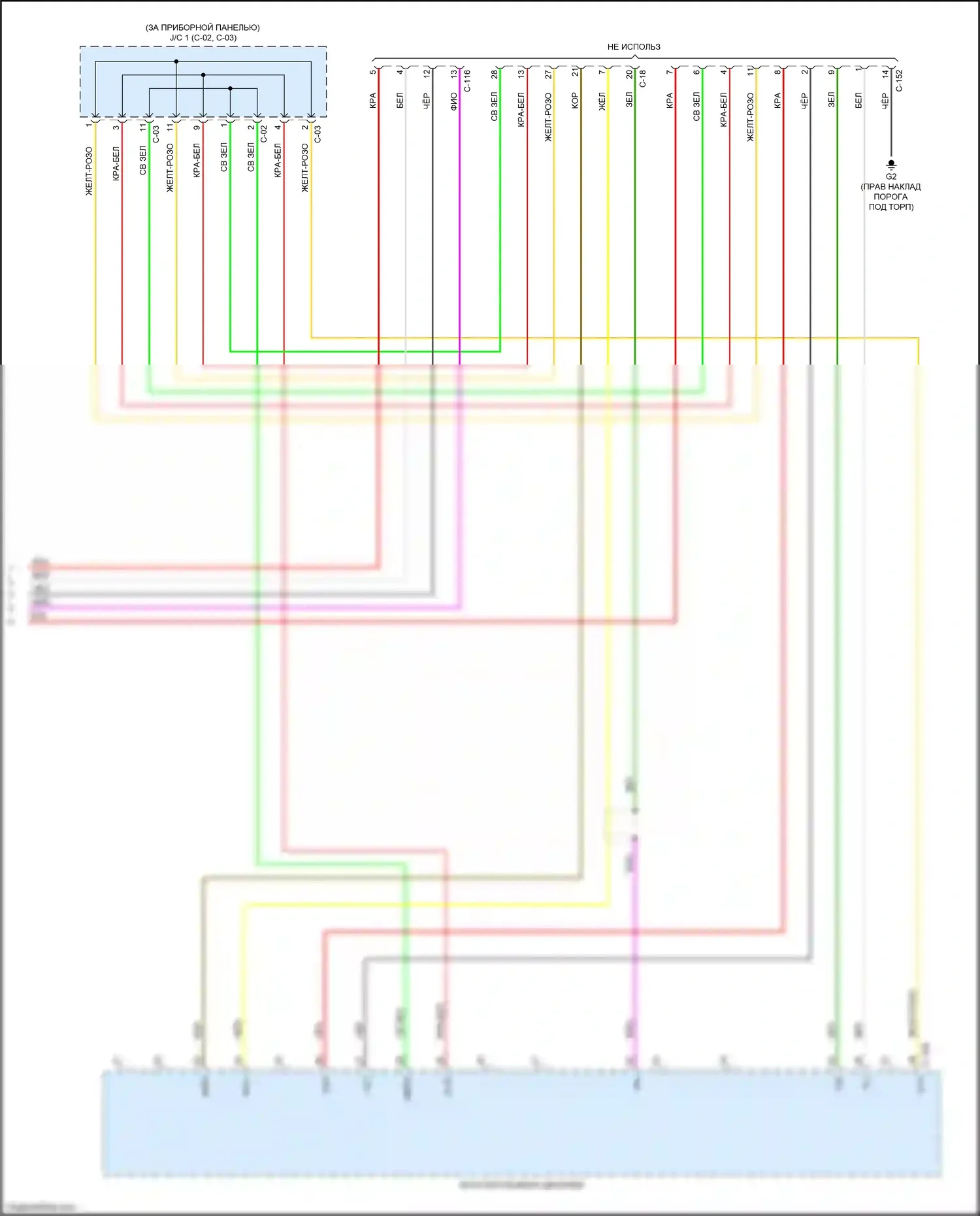 Outlander Mitsubishi III рестайлинг 3 (2018-2024): Электросхема навигации, без усилителя (4 из 4) 