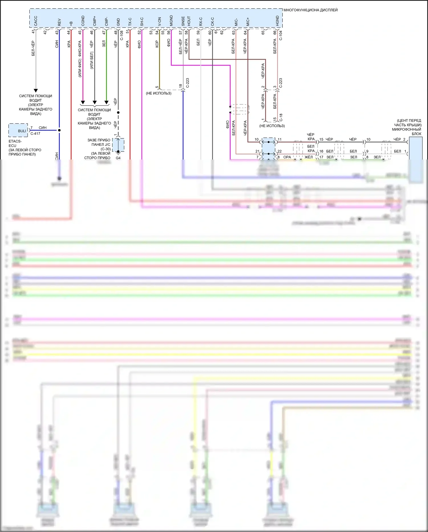 Outlander Mitsubishi III рестайлинг 3 (2018-2024): Электросхема навигации, с усилителем (3 из 4) 
