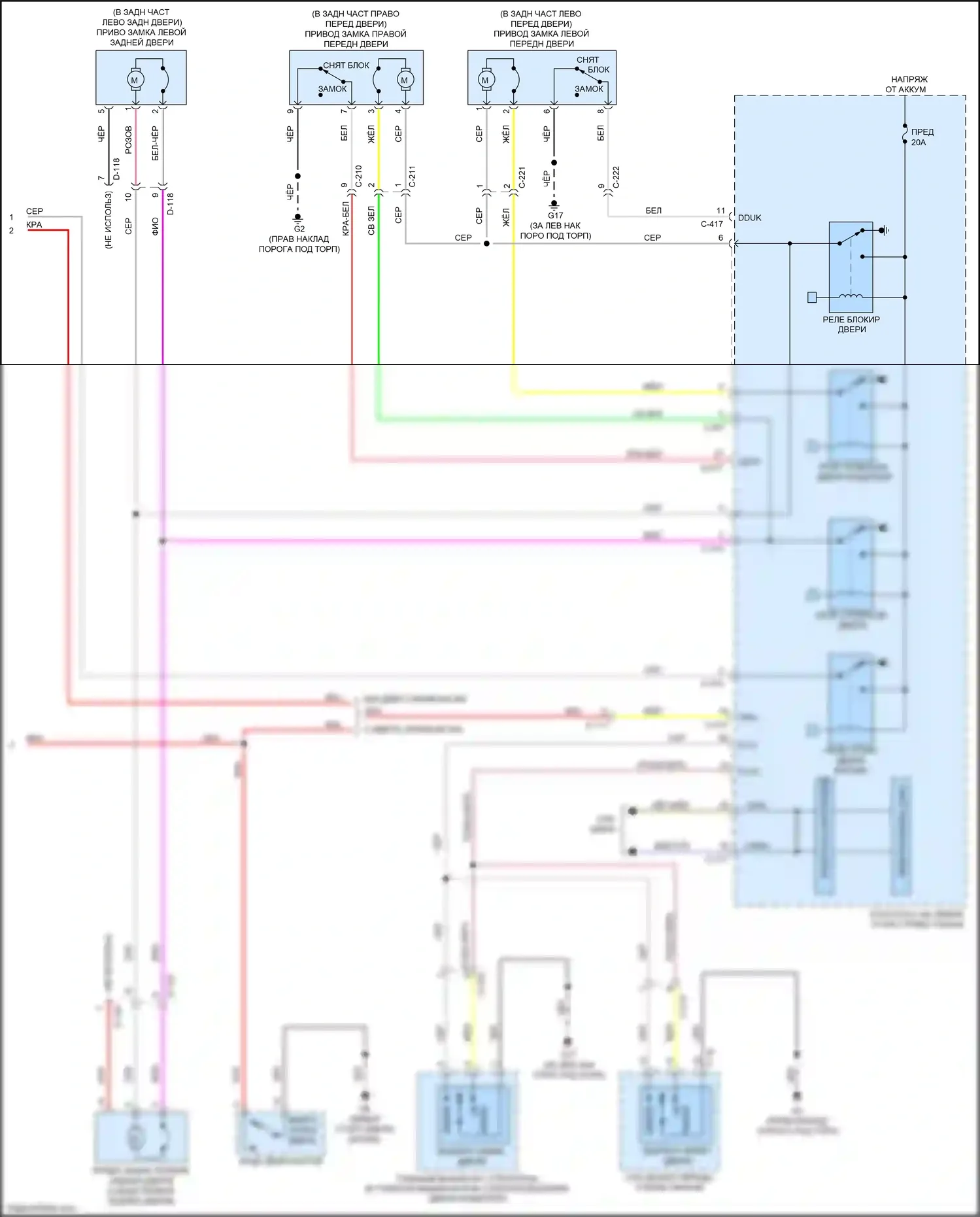 Outlander Mitsubishi III рестайлинг 3 (2018-2024): Электросхема центрального замка, с запуском одним нажатием (4 из 4) 