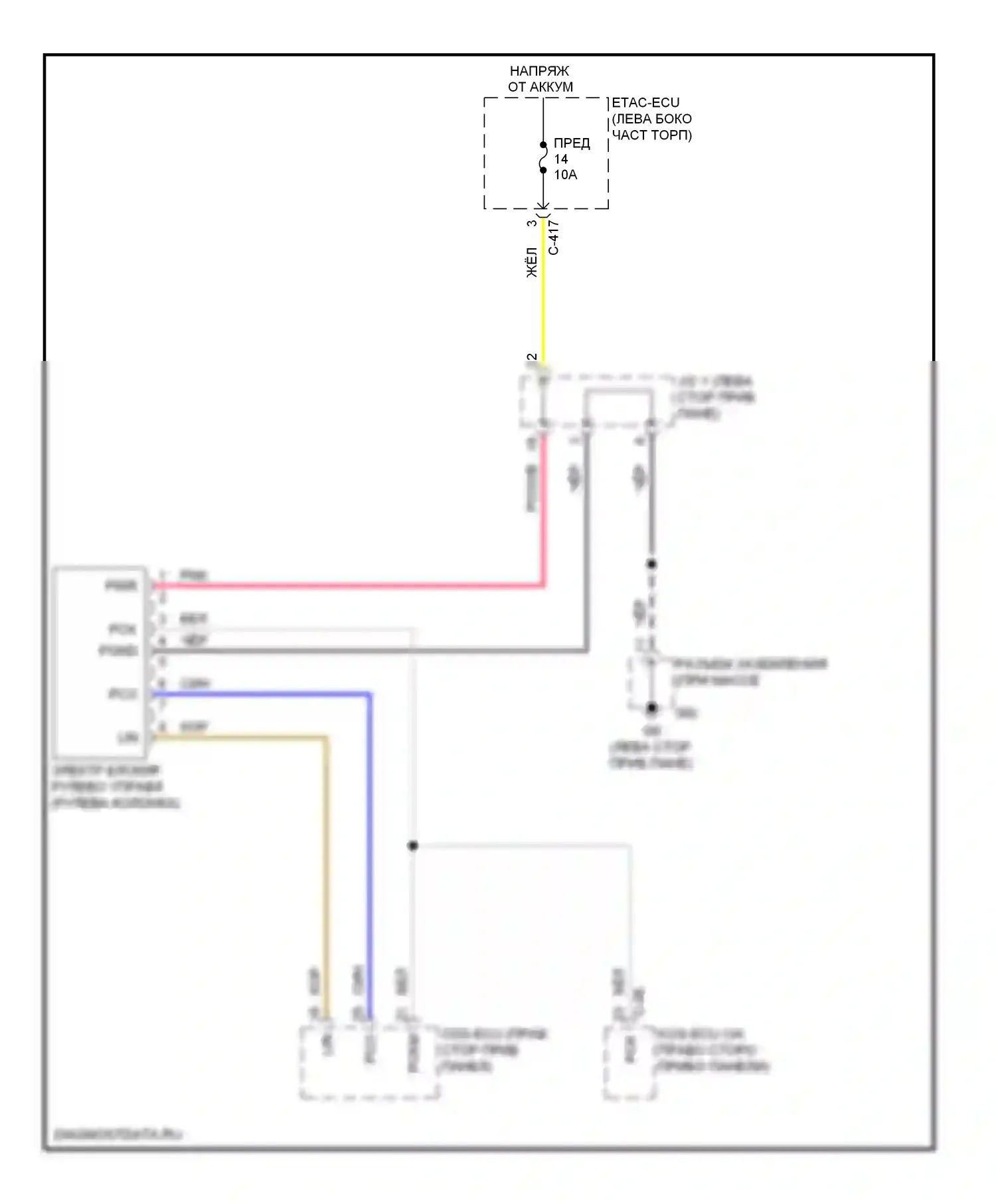 Outlander Mitsubishi III (2012-2015): Электросхема рулевой колонки 