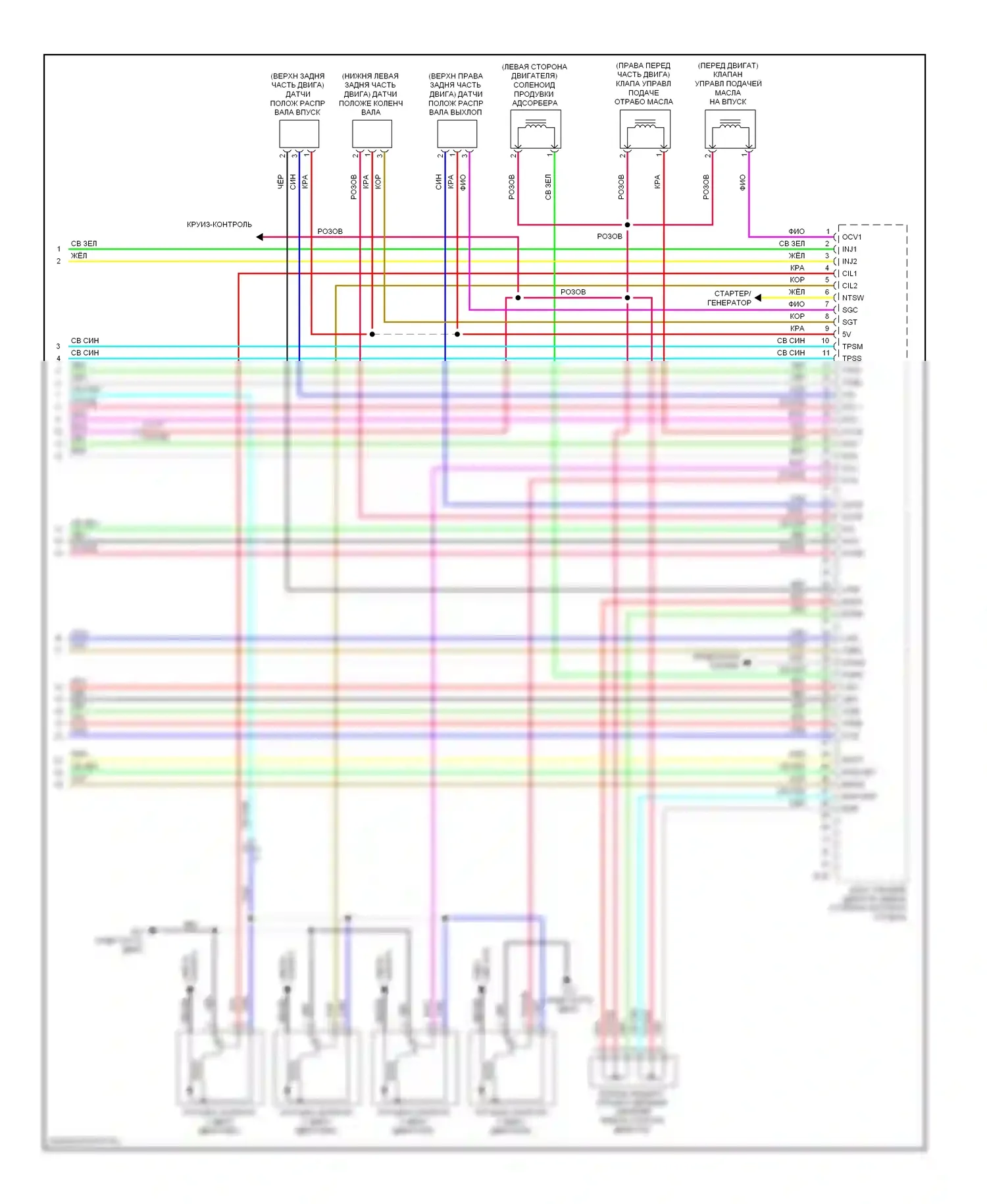 Outlander Mitsubishi III (2012-2015): Электросхема двигателя 2.0l (4 из 4) 