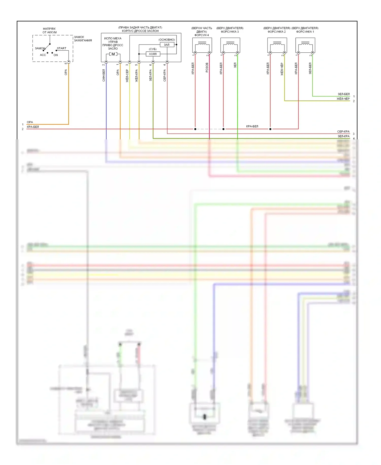 Outlander Mitsubishi III (2012-2015): Электросхема двигателя 2.4л (3 из 4) 
