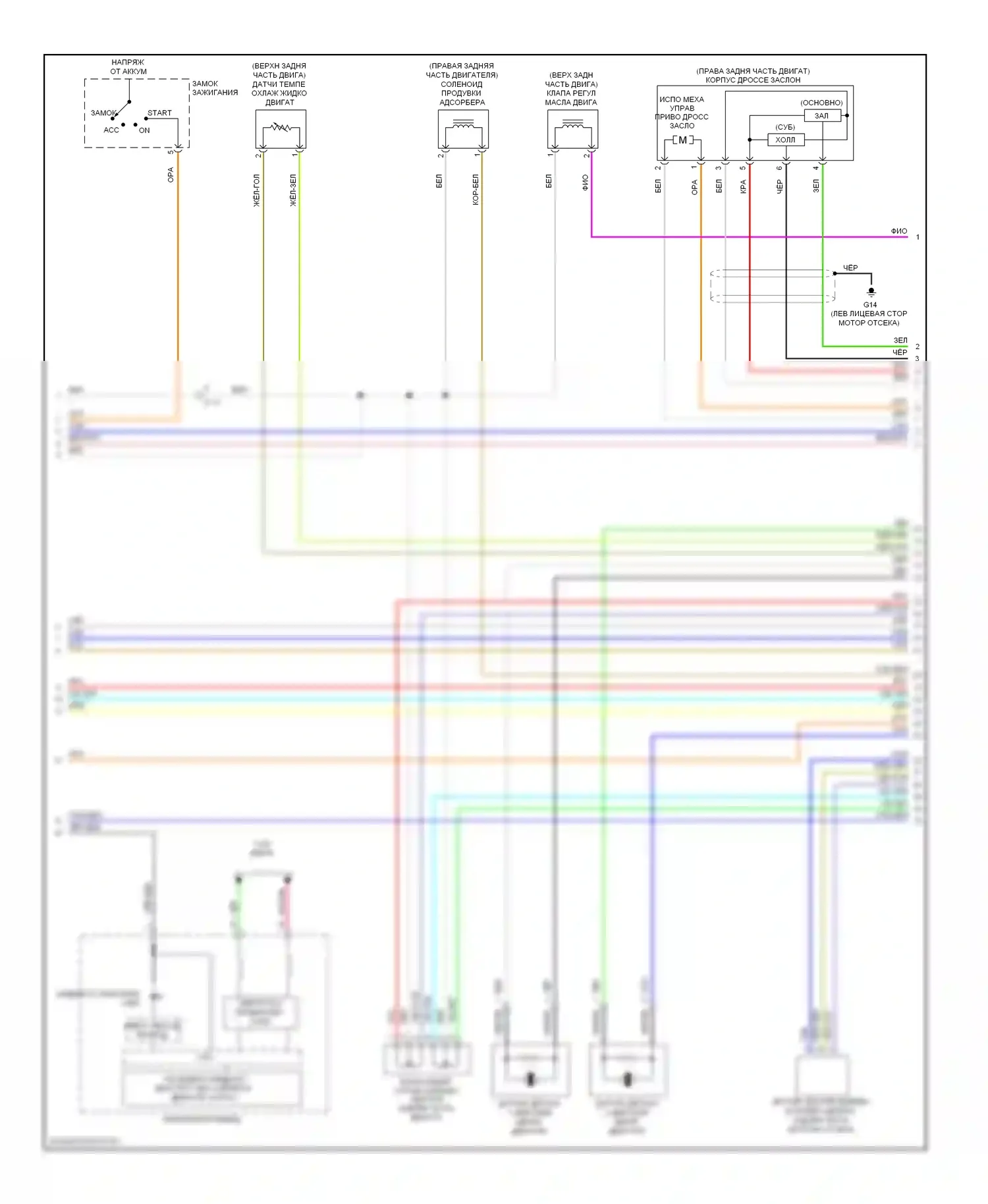 Outlander Mitsubishi III (2012-2015): Электросхема двигателя 3.0l (3 из 4) 