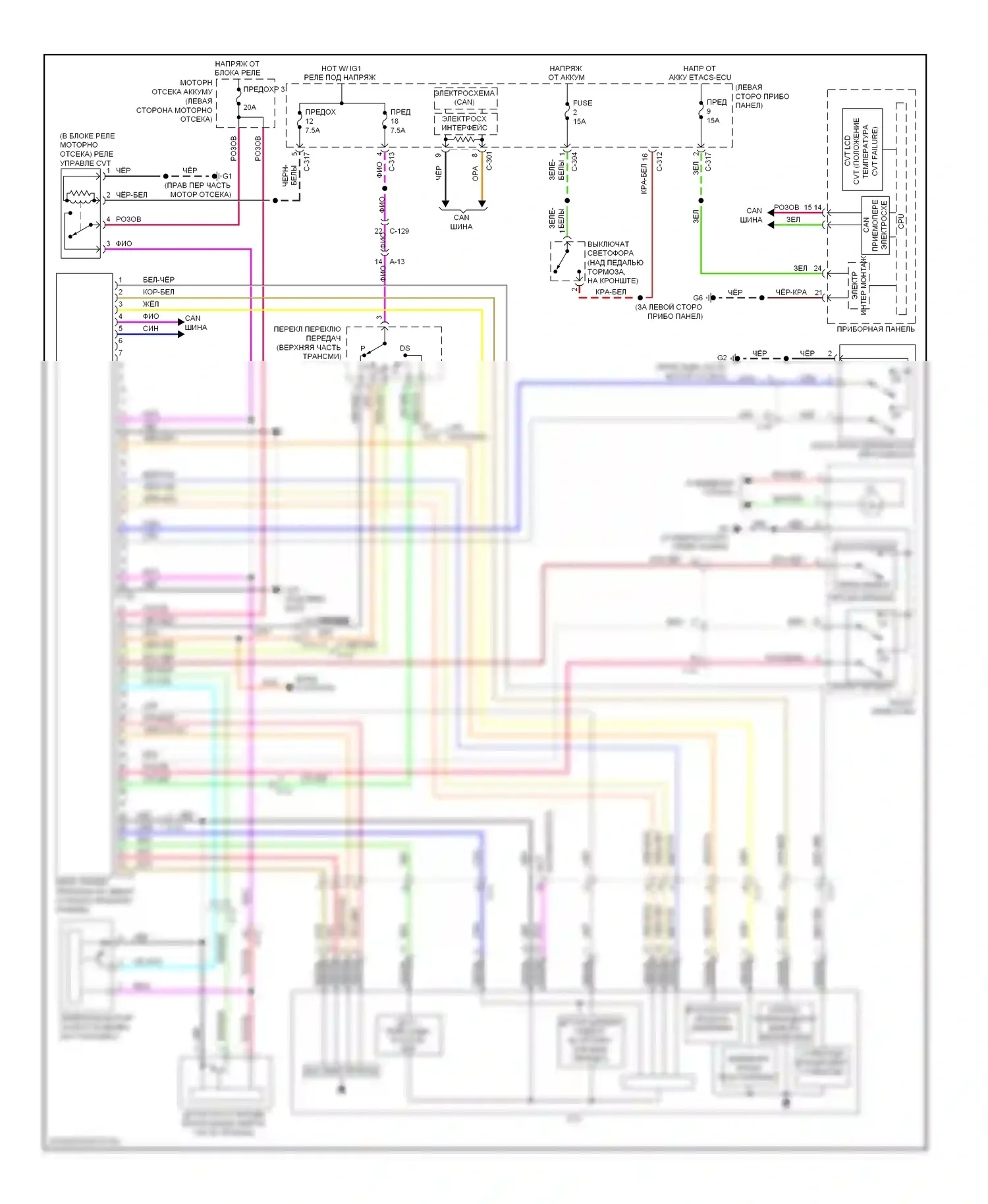 Outlander Mitsubishi III (2012-2015): 2.4l, электросхема автоматической коробки передач 