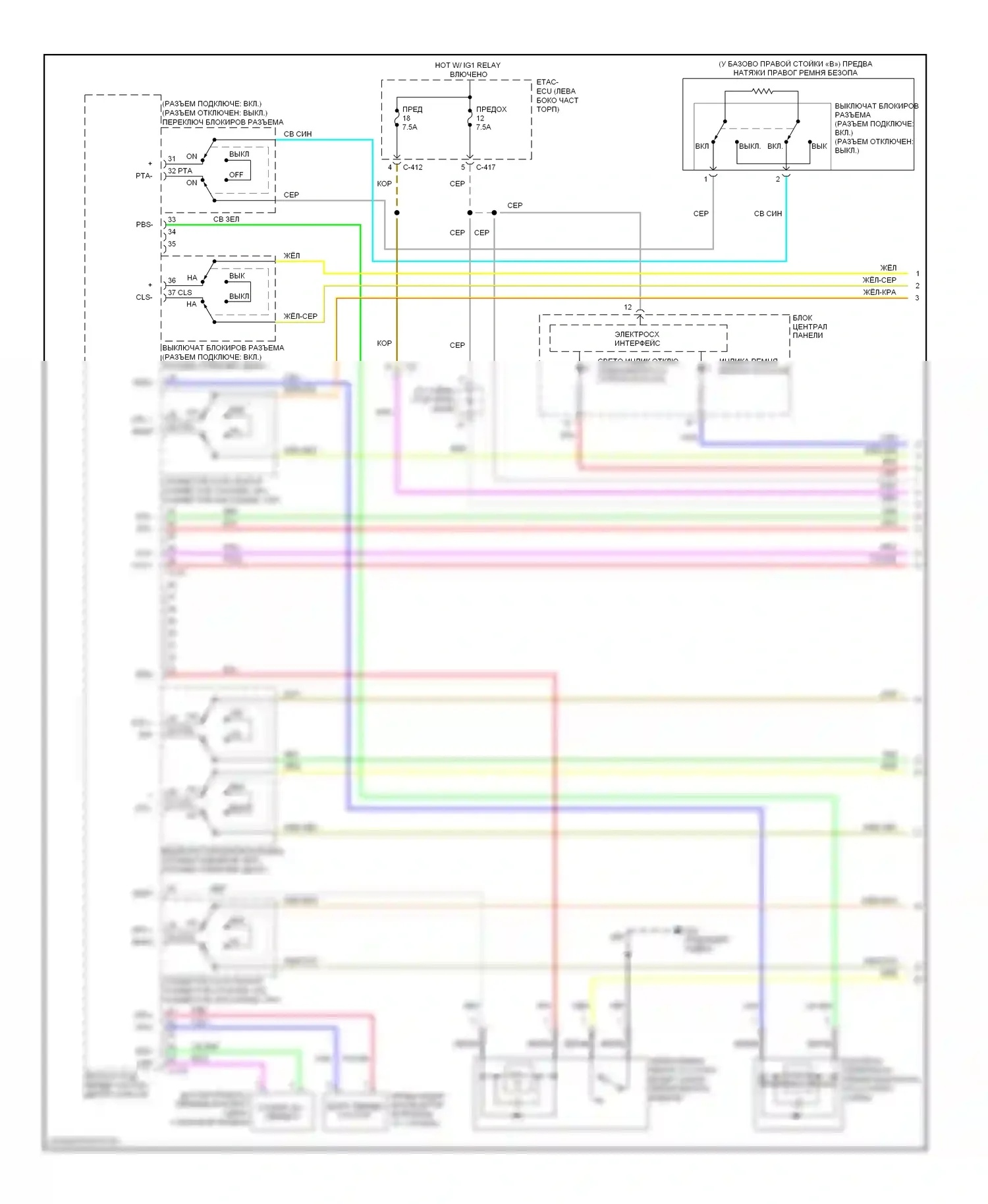 Outlander Mitsubishi III (2012-2015): Электросхема подушек безопасности (1 из 4) 