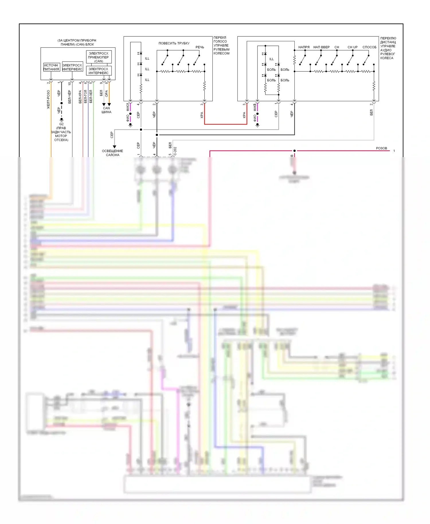 Outlander Mitsubishi III (2012-2015): Электросхема навигации, с усилителем (2 из 3) 