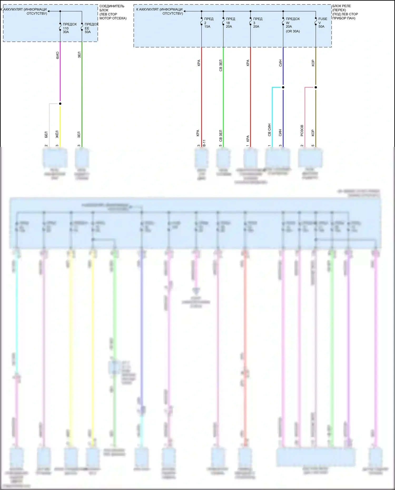 Outlander Mitsubishi IV (2021-2024): Электросхема блока предохранителей реле (4 из 6) 