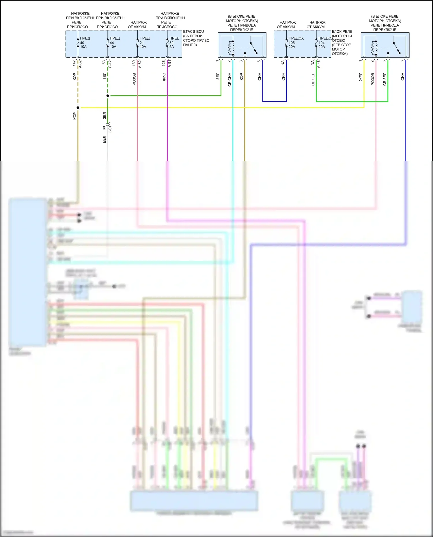 Outlander Mitsubishi IV (2021-2024): Электросхема блокировки селектора 