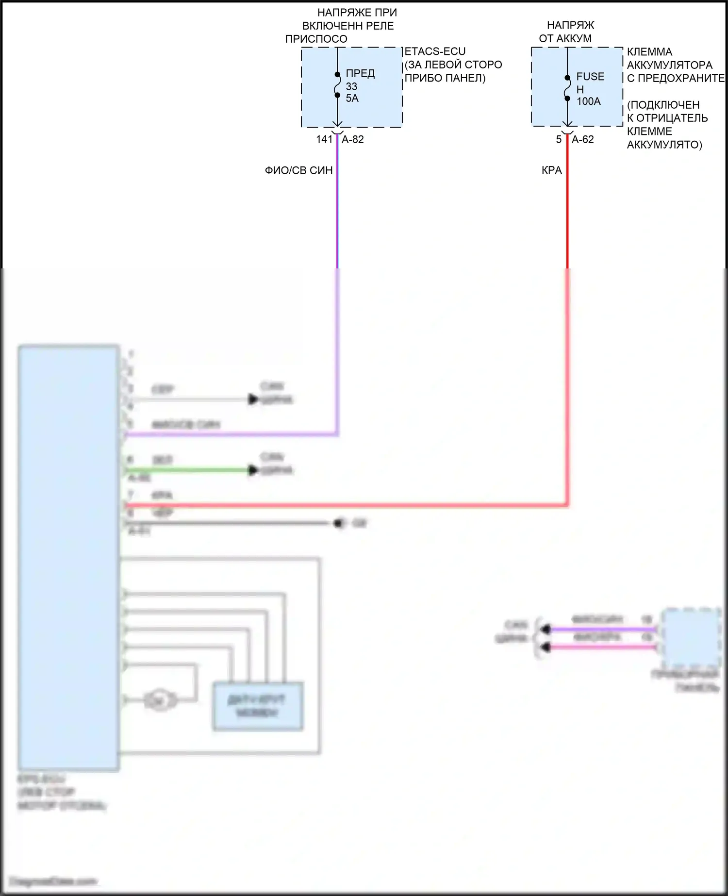 Outlander Mitsubishi IV (2021-2024): Электросхема электроусилителя руля 