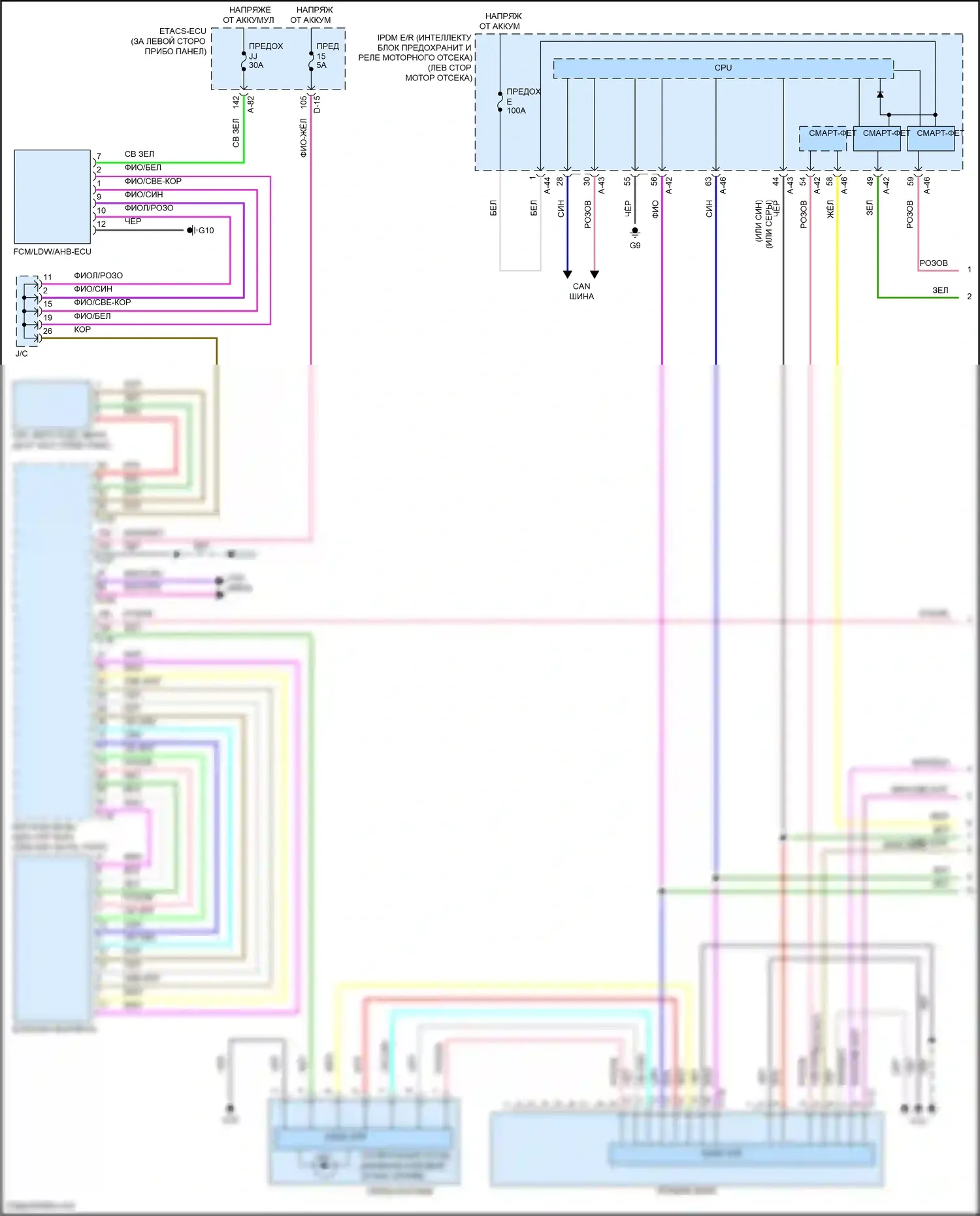 Outlander Mitsubishi IV (2021-2024): Электросхема фар (1 из 2) 