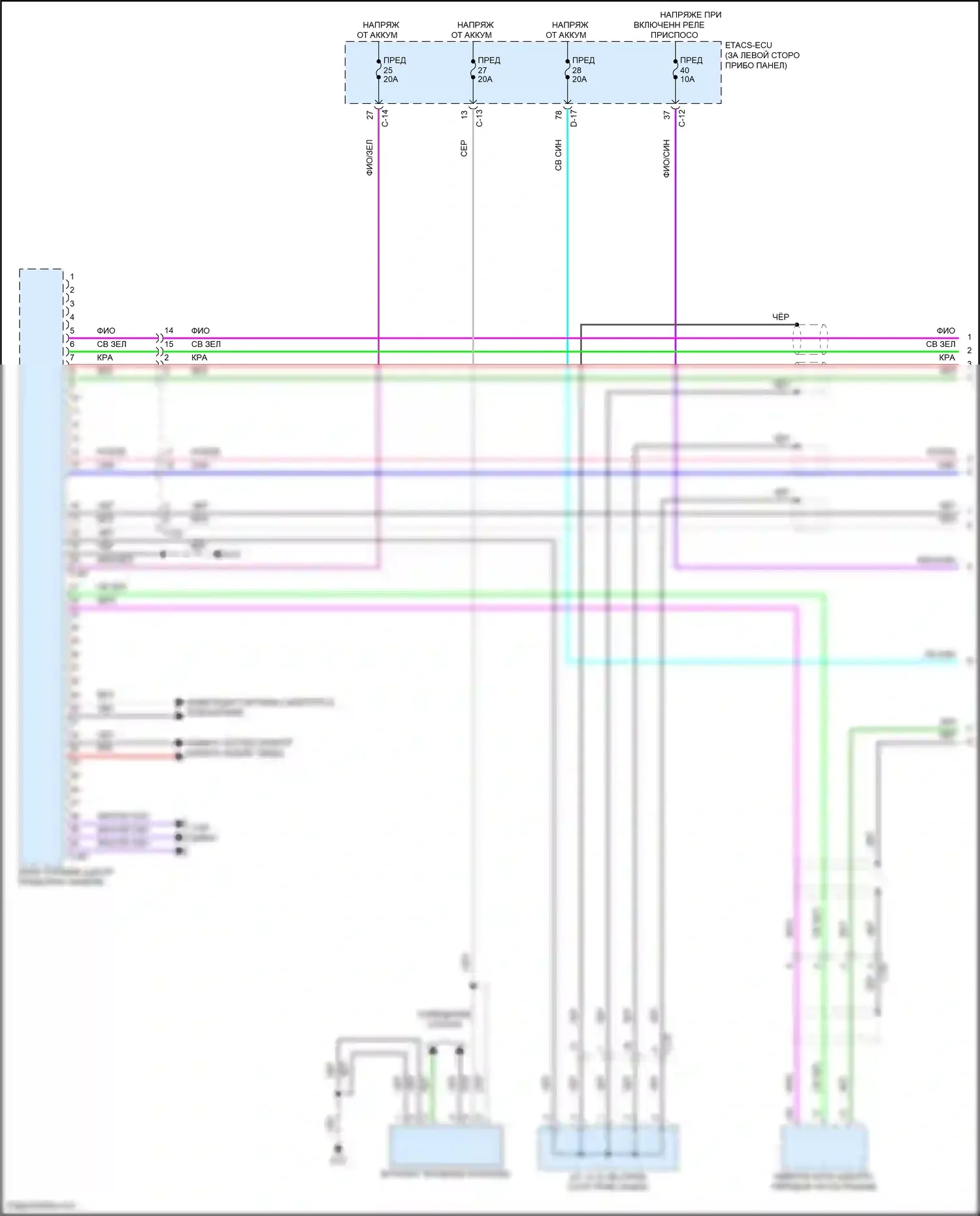 Outlander Mitsubishi IV (2021-2024): Электросхема магнитолы, с bose (1 из 3) 