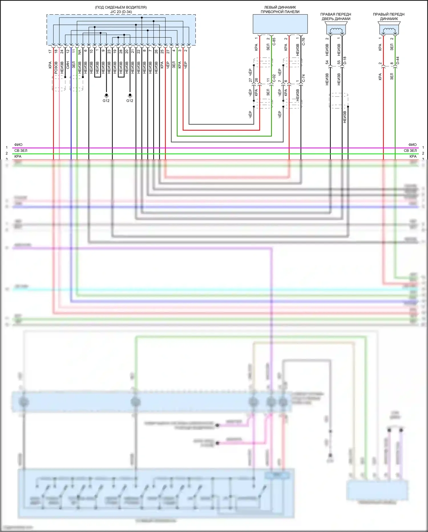 Outlander Mitsubishi IV (2021-2024): Электросхема магнитолы, с bose (2 из 3) 