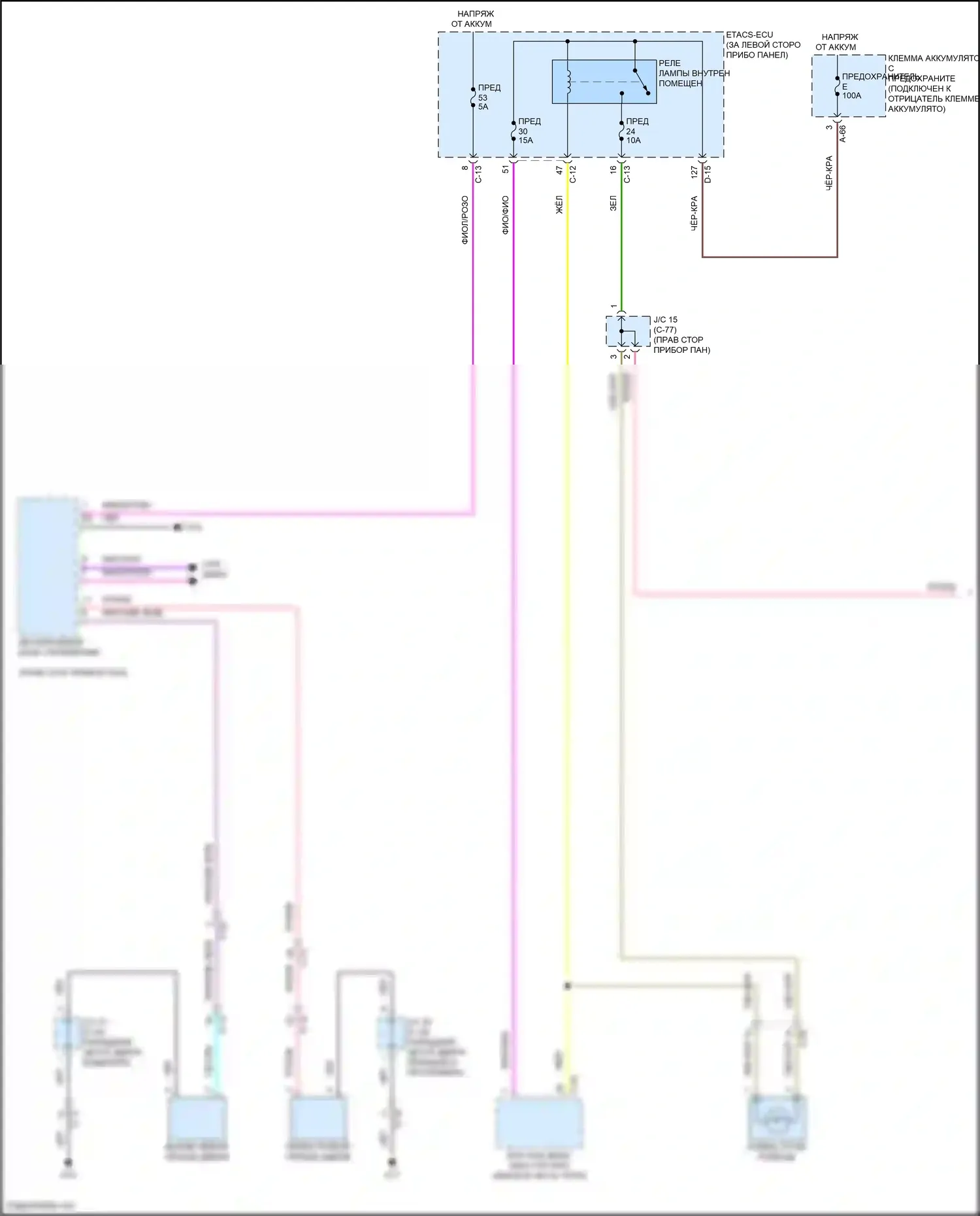 Outlander Mitsubishi IV (2021-2024): Электросхема освещения салона (1 из 2) 