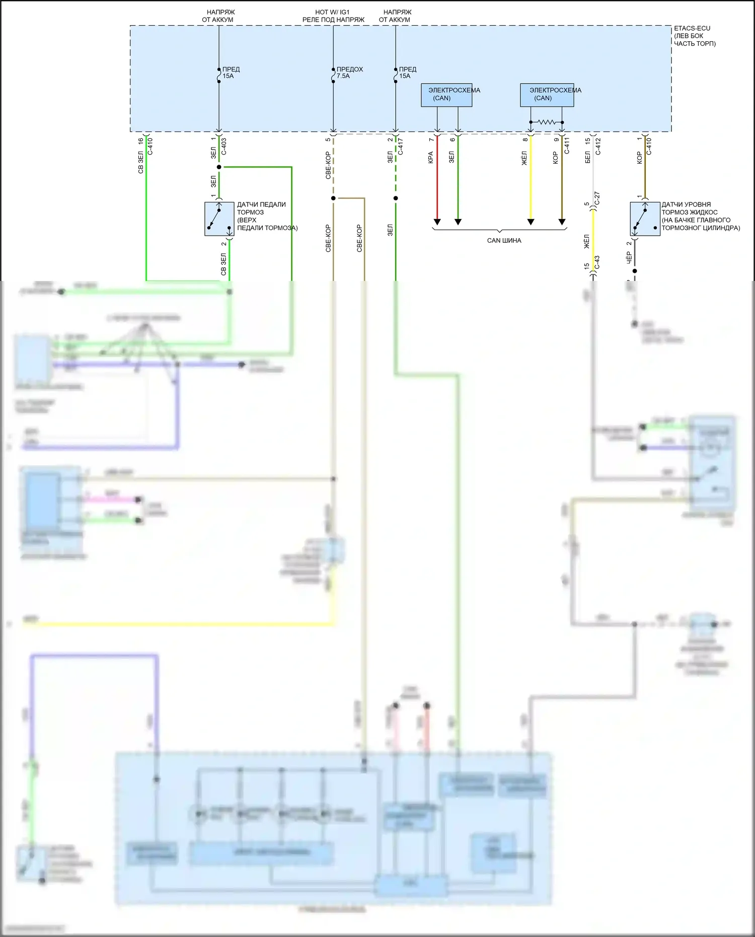 RVR Mitsubishi III рестайлинг 3 (2019-2024): Антиблокировочная система abs электросхема (2 из 2) 