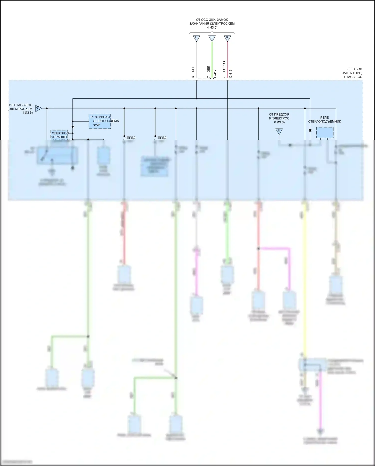 RVR Mitsubishi III рестайлинг 3 (2019-2024): Электросхема блока предохранителей реле (2 из 6) 